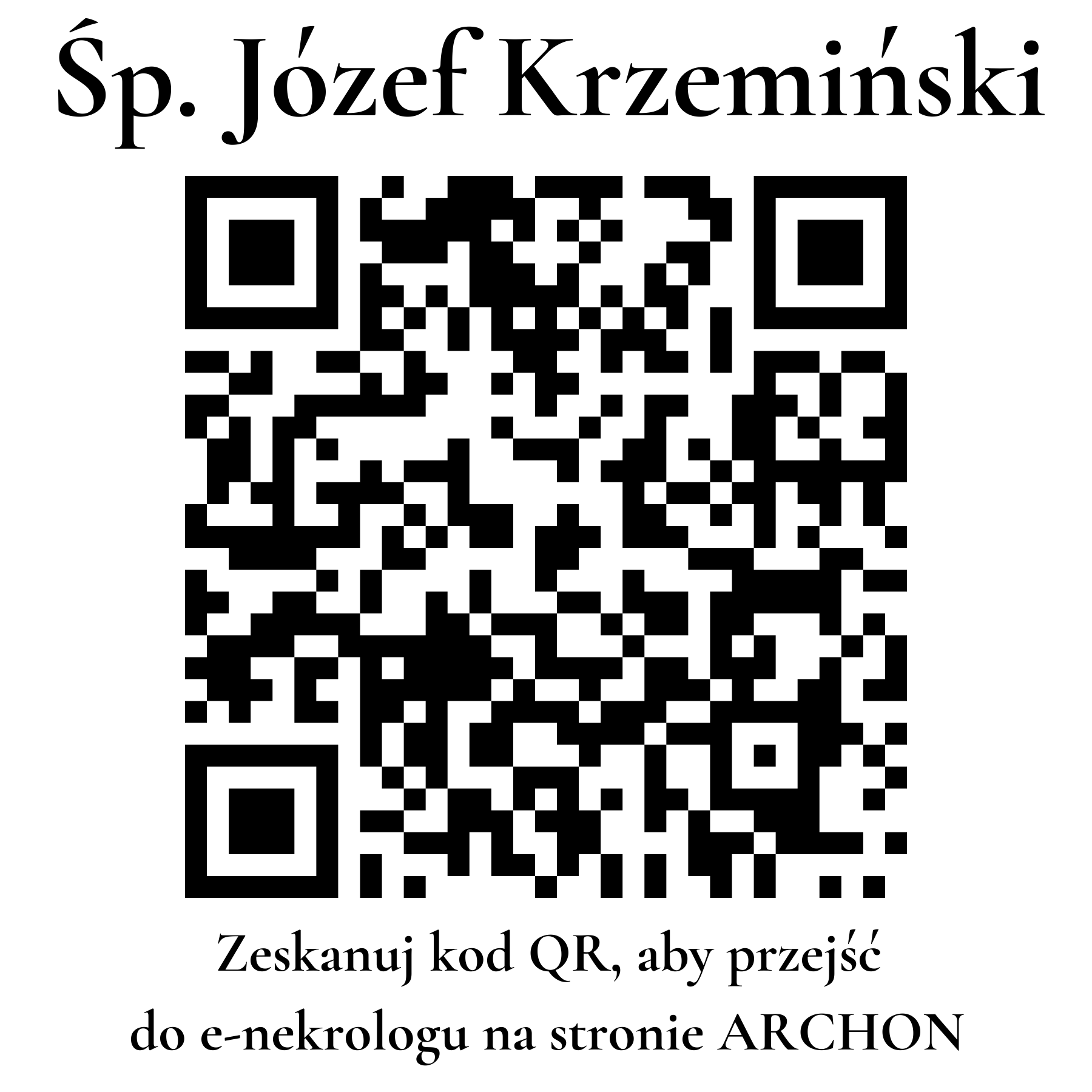 Kod QR do nekrologu Józef Krzemiński