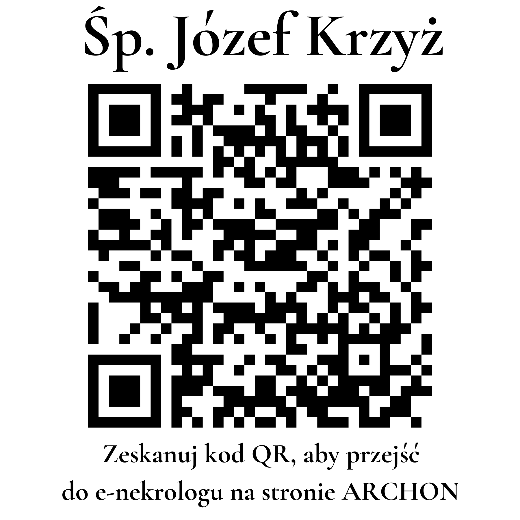 Kod QR do nekrologu Józef Krzyż