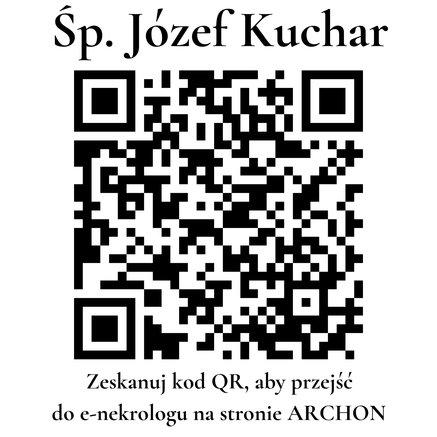 Kod QR do nekrologu Józef Kuchar Kod QR do nekrologu Józef Kuchar