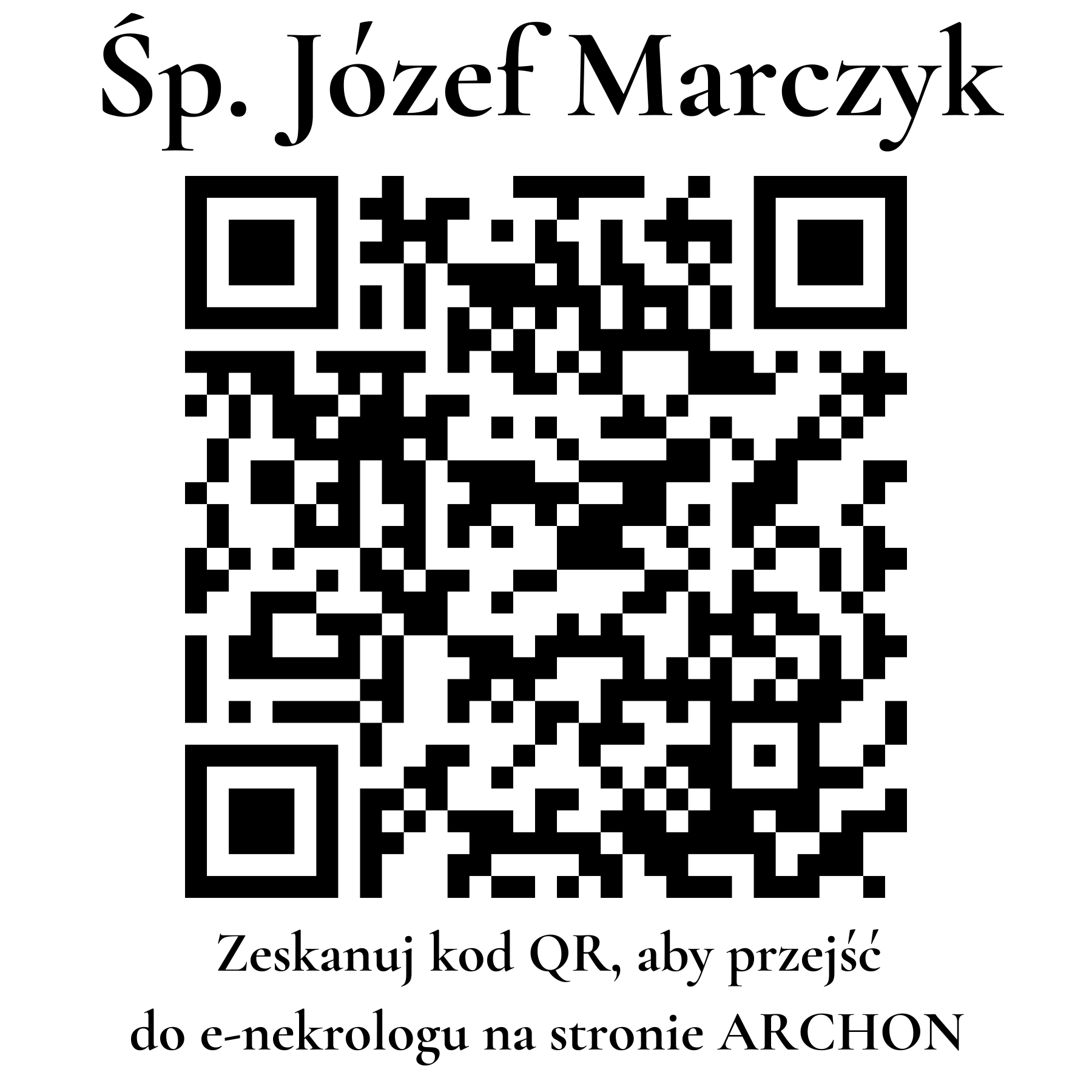 Kod QR do nekrologu Józef Marczyk