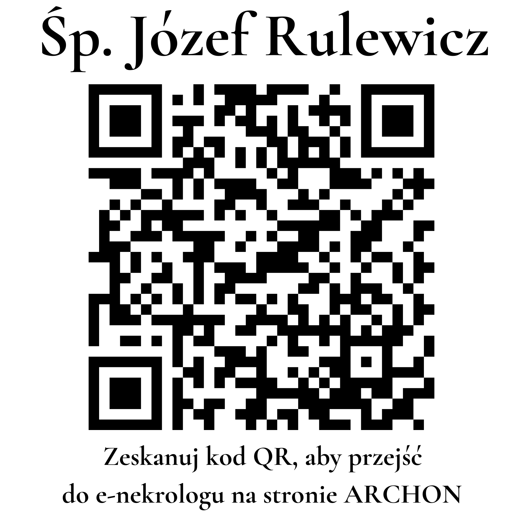 Kod QR do nekrologu Józef Rulewicz
