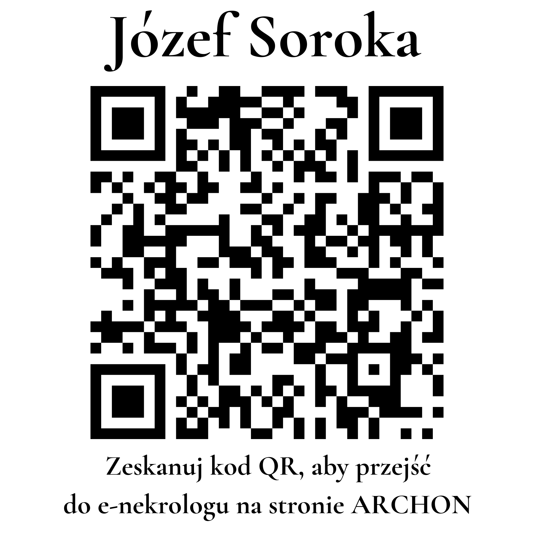 Kod QR do nekrologu Józef Soroka