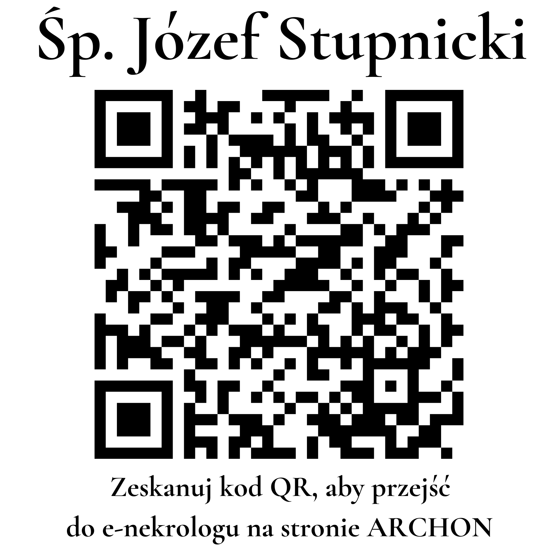 Kod QR do nekrologu Józef Stupnicki