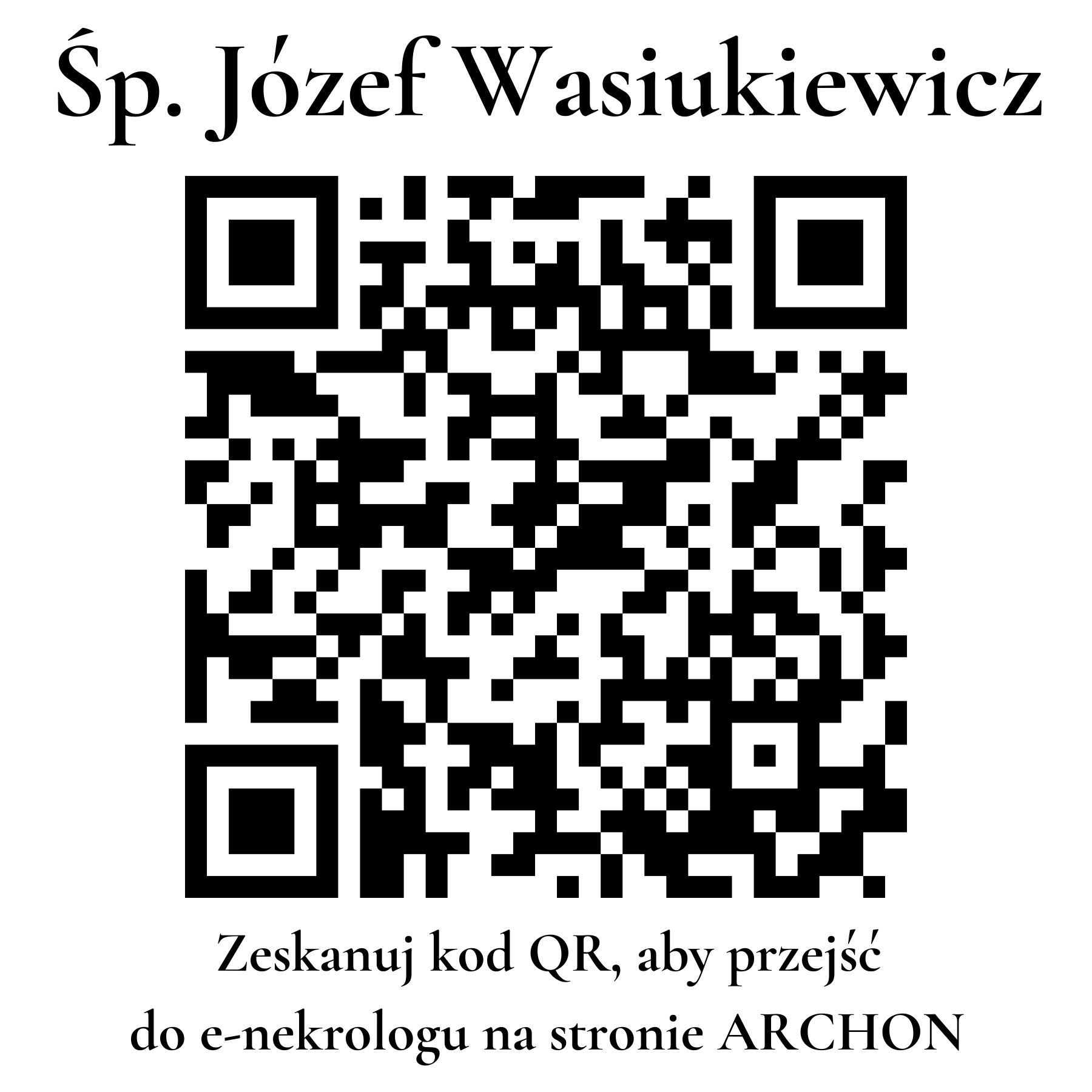 Kod QR do nekrologu Józef Wasiukiewicz