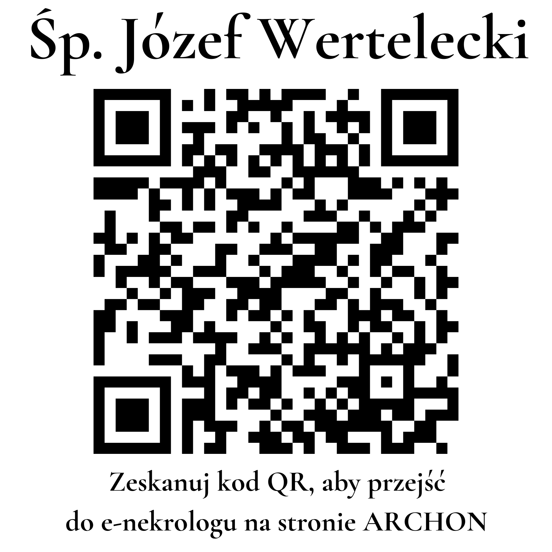 Kod QR do nekrologu Józef Wertelecki