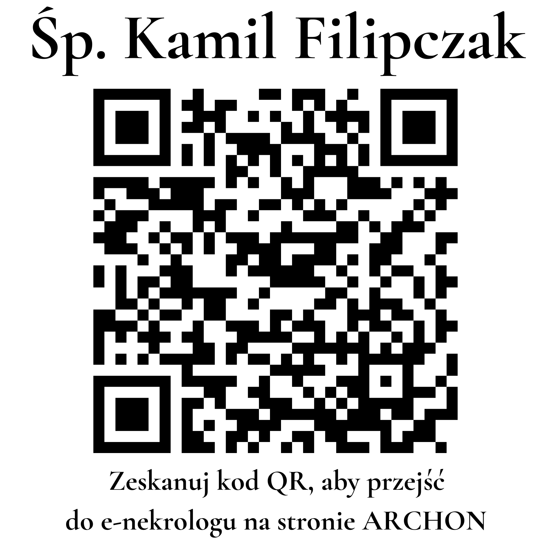 Kod QR do nekrologu Kamil Filipczak