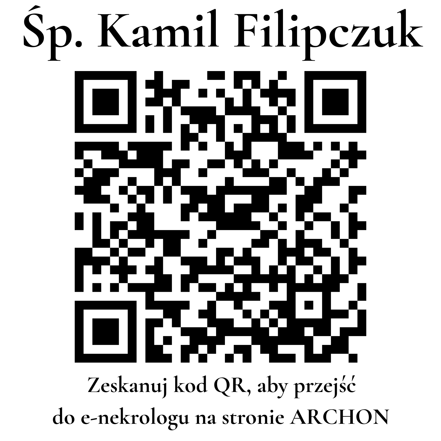 Kod QR do nekrologu Kamil Filipczuk