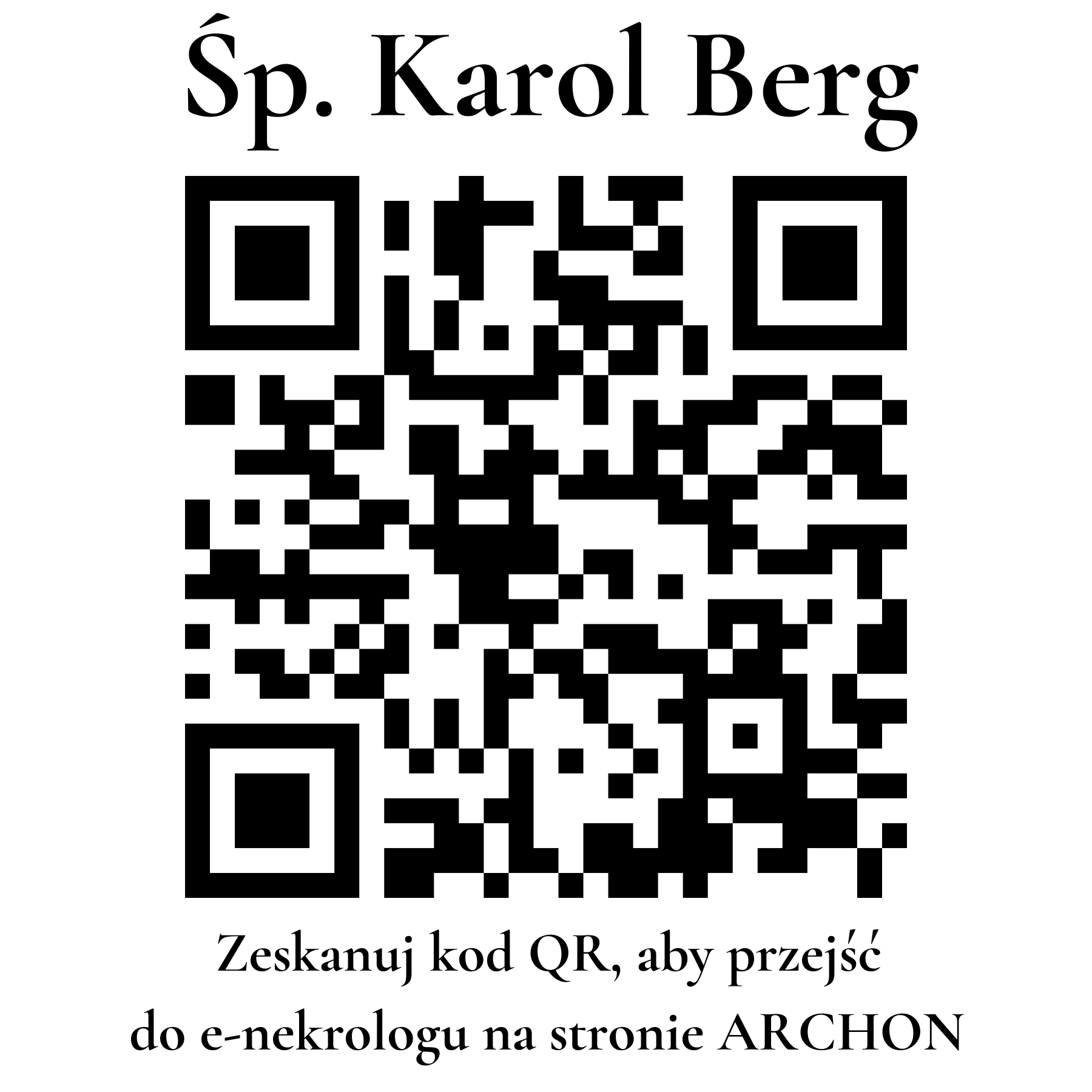 Kod QR do nekrologu Karol Berg Kod QR do nekrologu Karol Berg