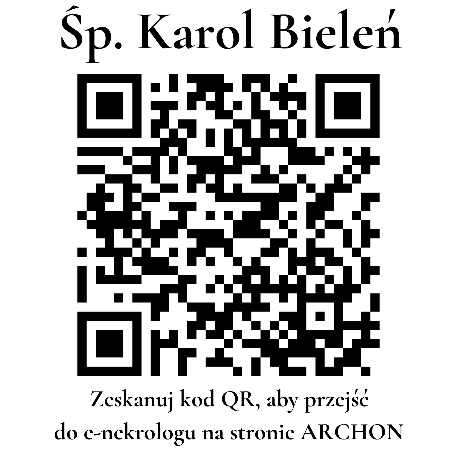 Kod QR do nekrologu Karol Bieleń