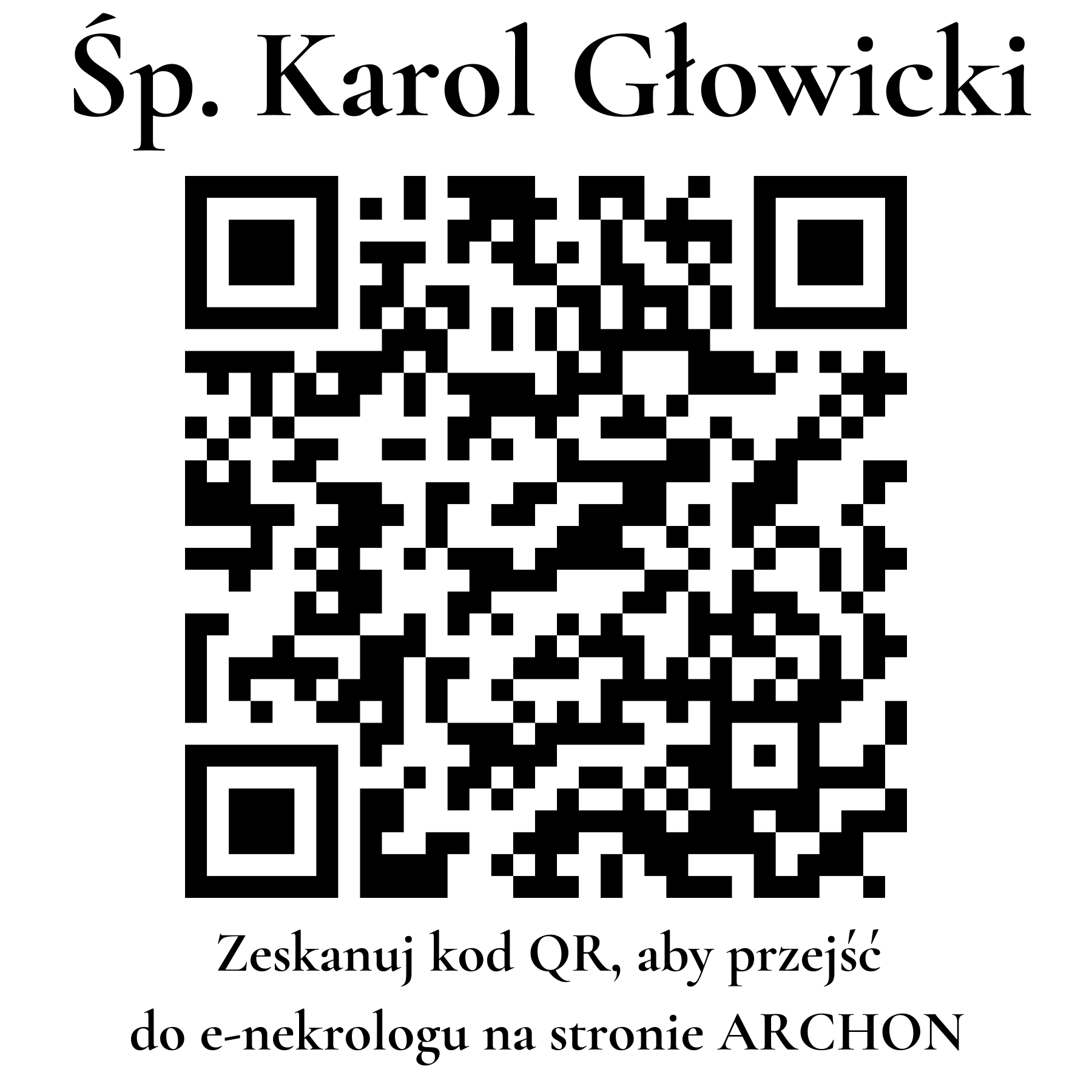 Kod QR do nekrologu Karol Głowicki