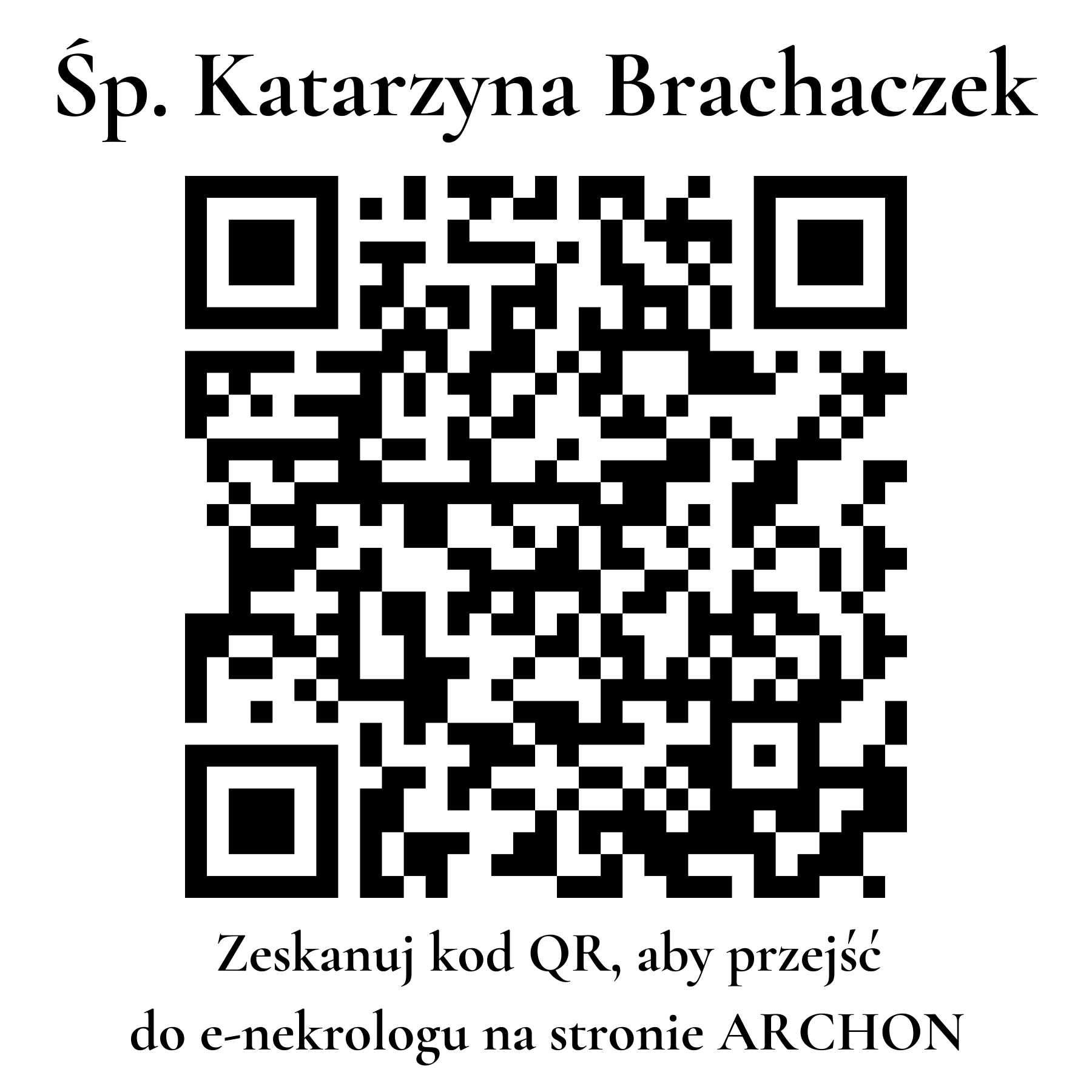 Kod QR do nekrologu Katarzyna Brachaczek Kod QR do nekrologu Katarzyna Brachaczek