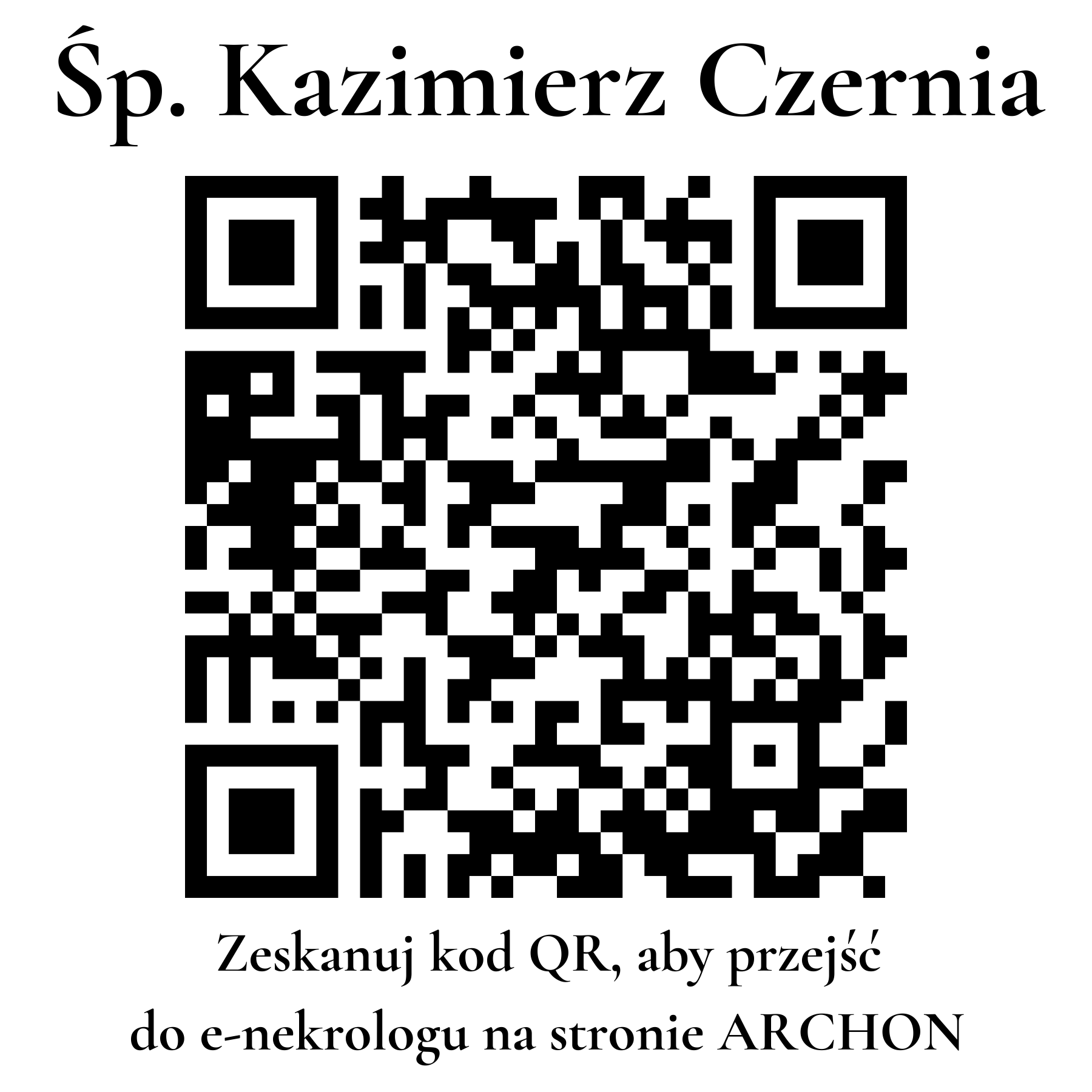 Kod QR do nekrologu Kazimierz Czernia