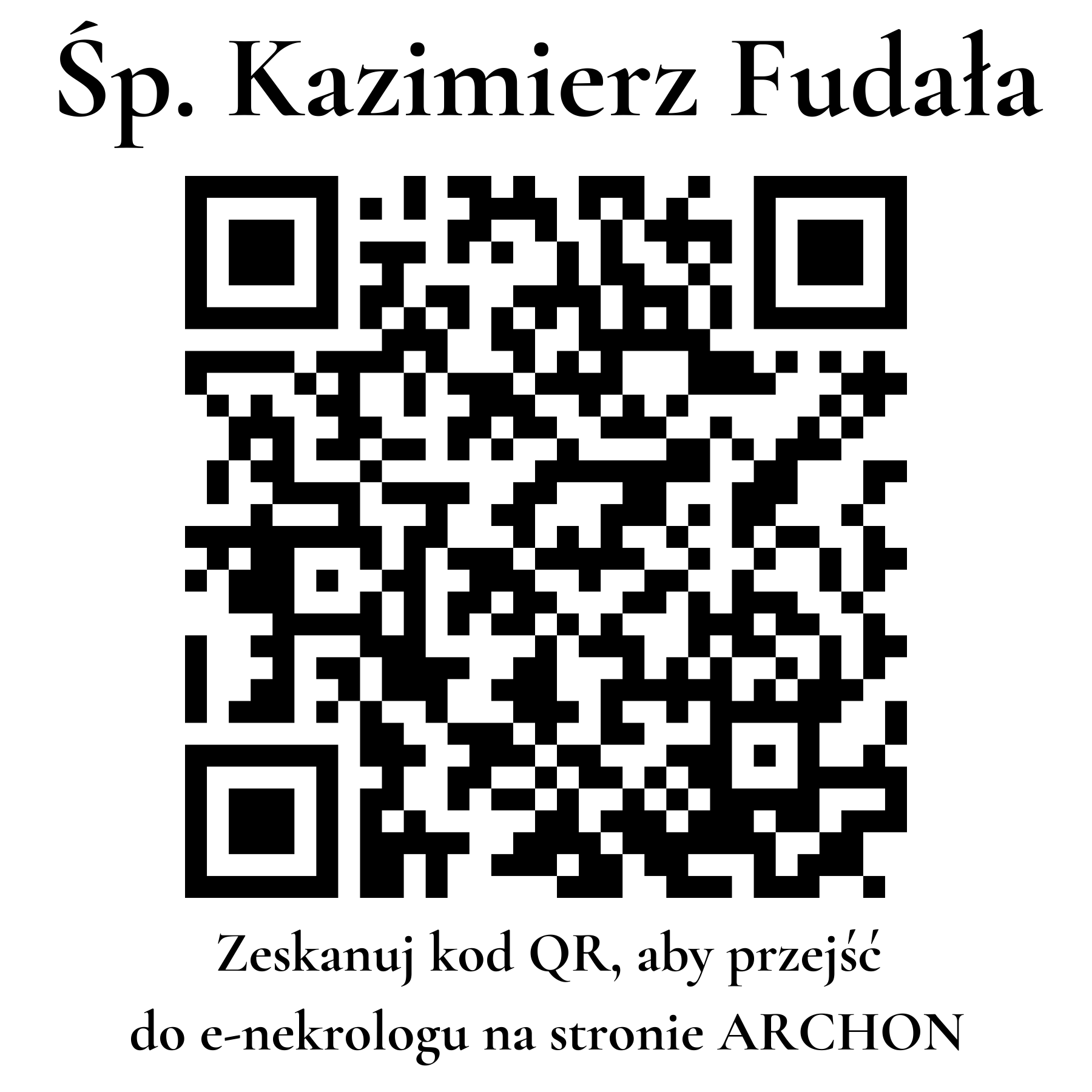 Kod QR do nekrologu Kazimierz Fudała