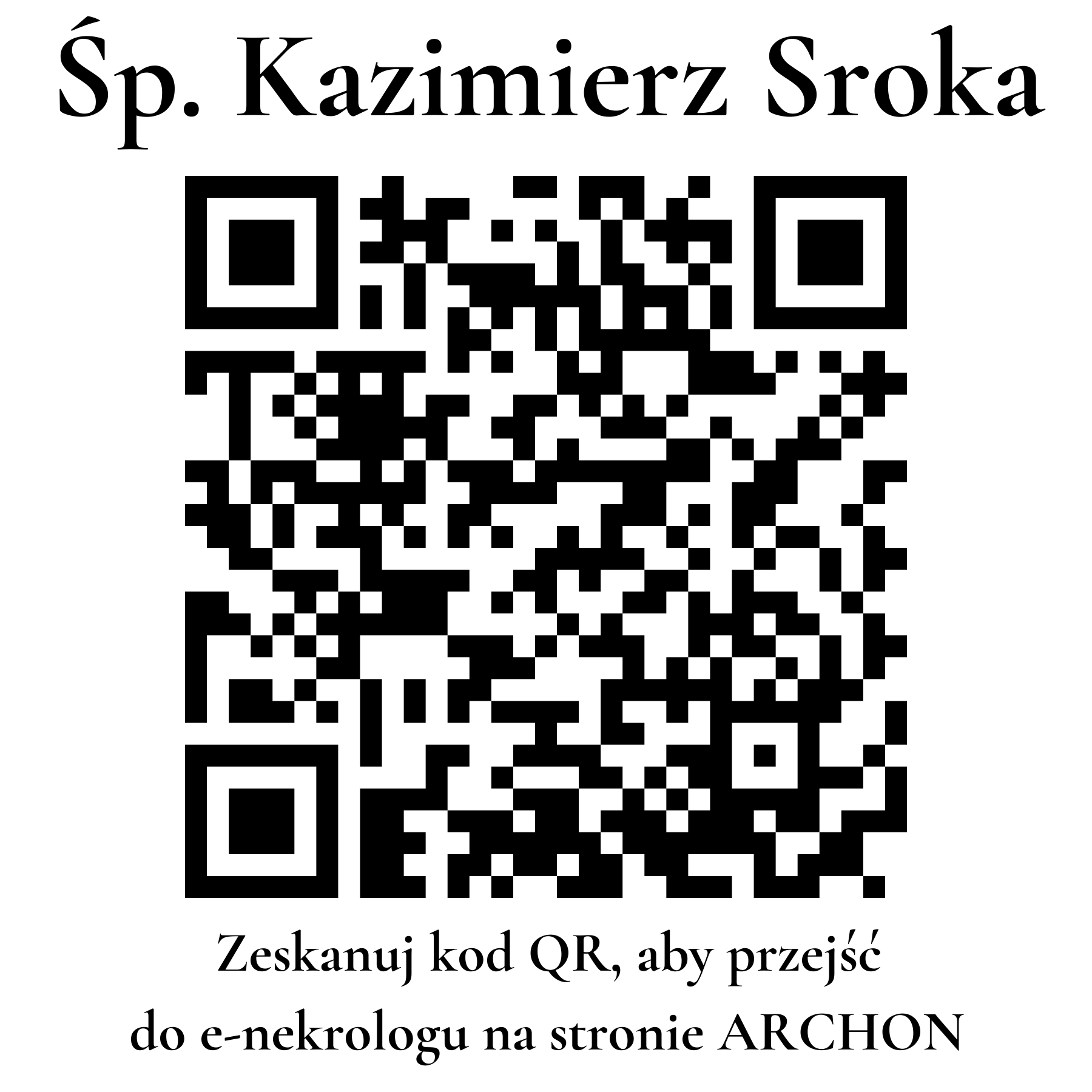 Kod QR do nekrologu Kazimierz Sroka