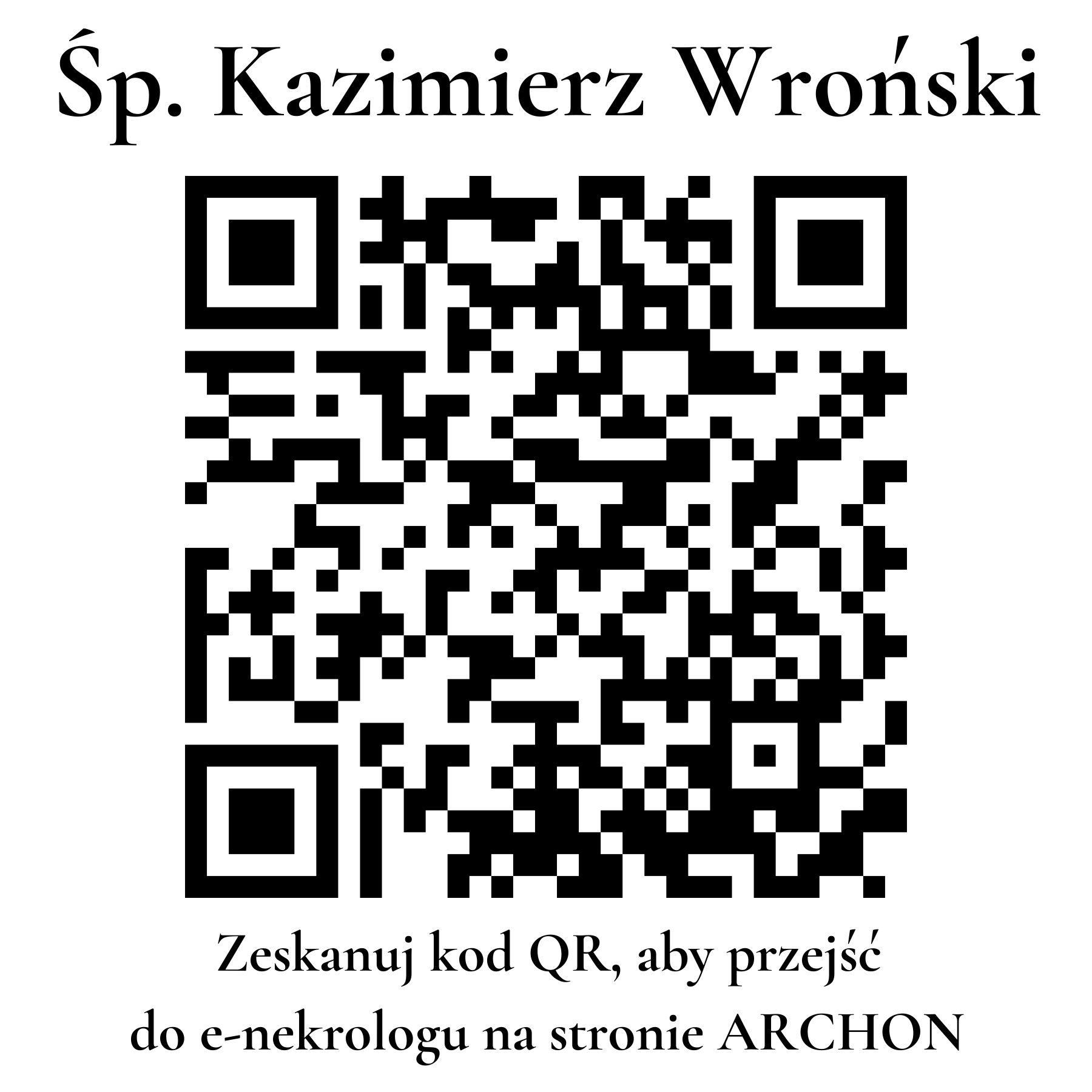 Kod QR do nekrologu Kazimierz Wroński