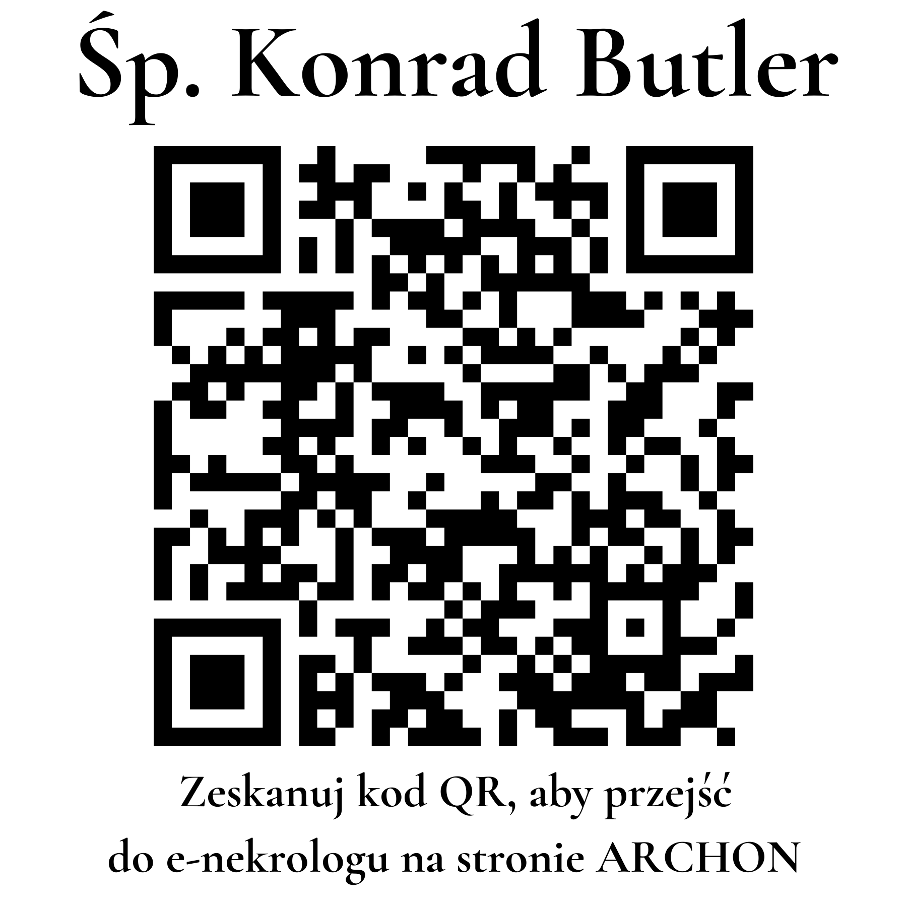 Kod QR do nekrologu Konrad Butler