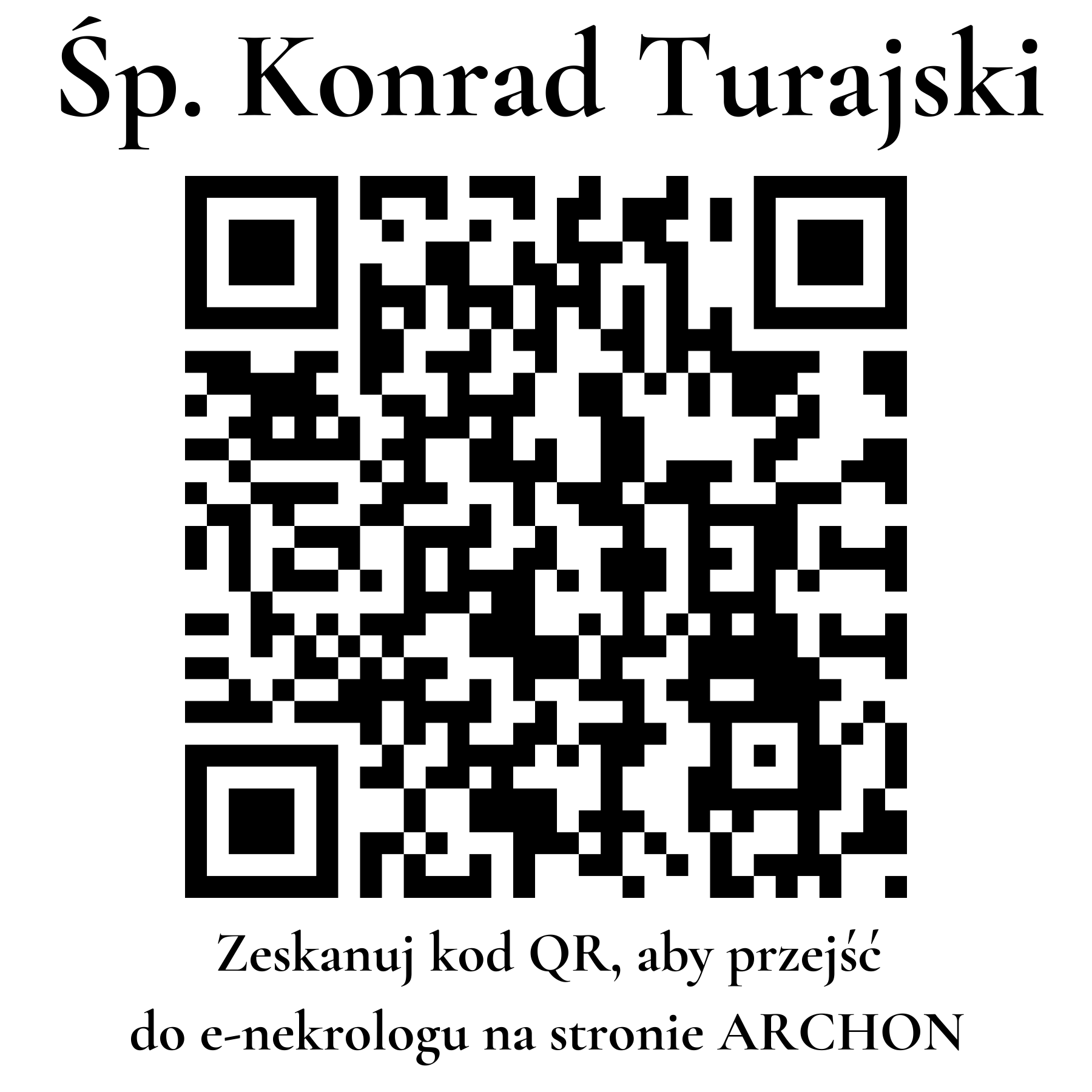Kod QR do nekrologu Konrad Turajski