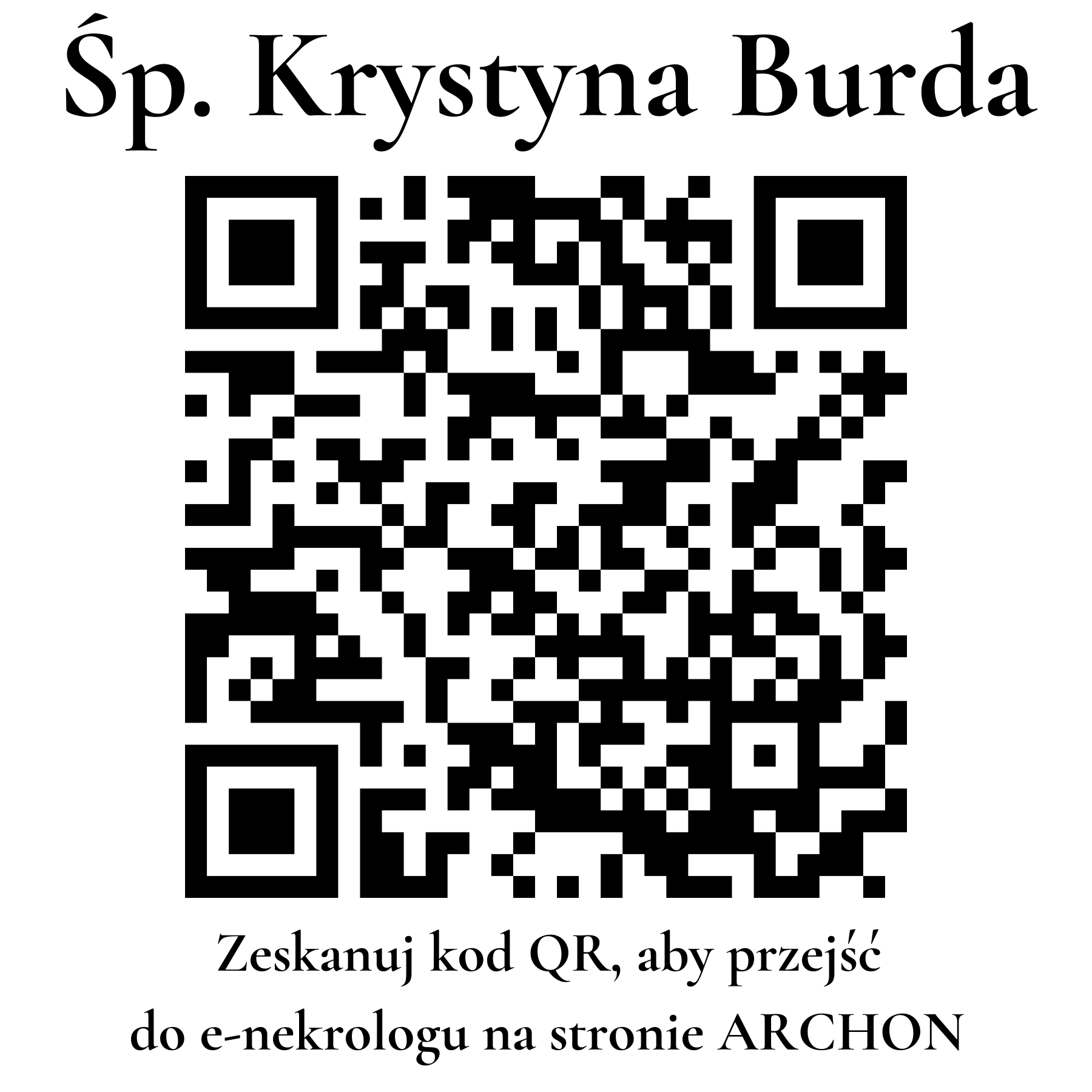 Kod QR do nekrologu Krystyna Burda