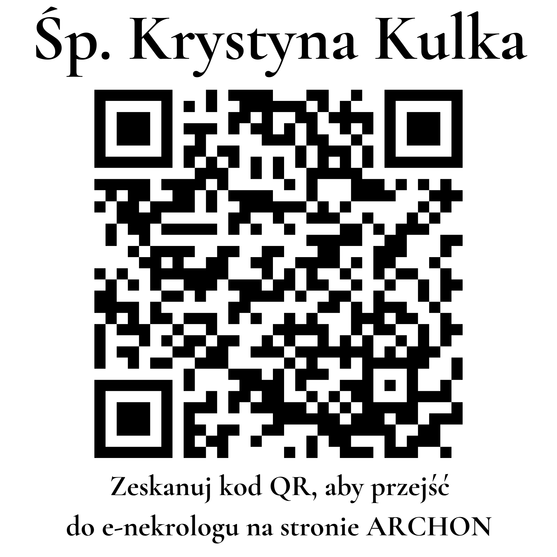 Kod QR do nekrologu Krystyna Kulka