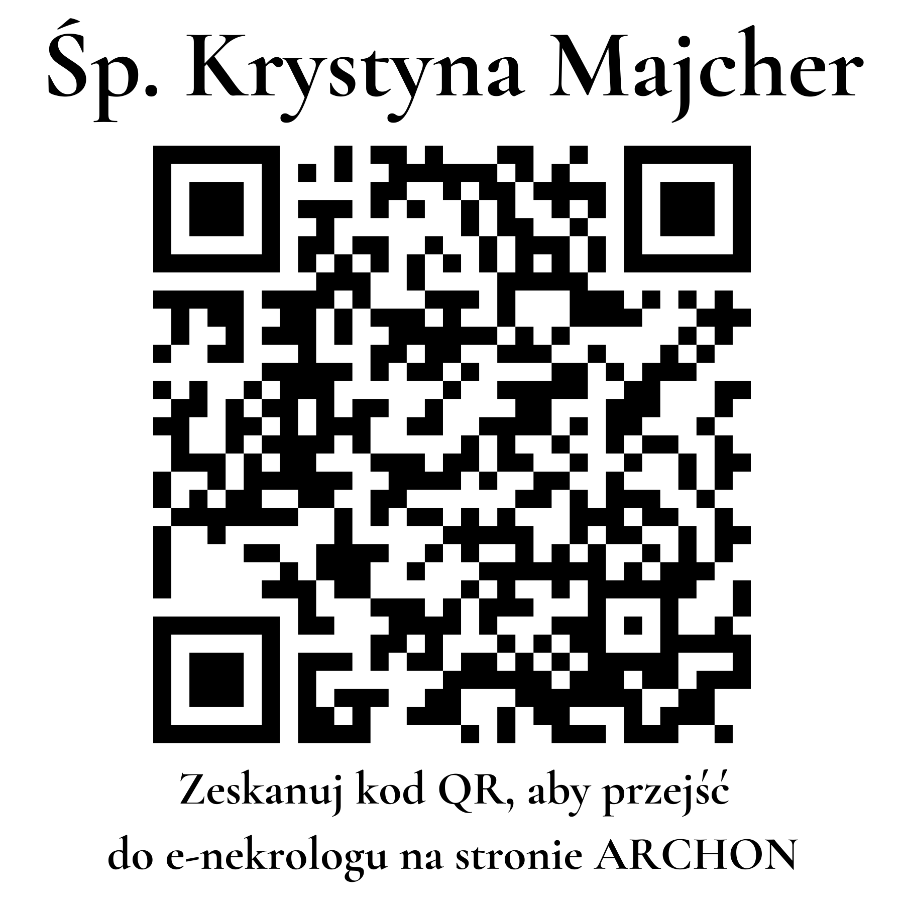 Kod QR do nekrologu Krystyna Majcher