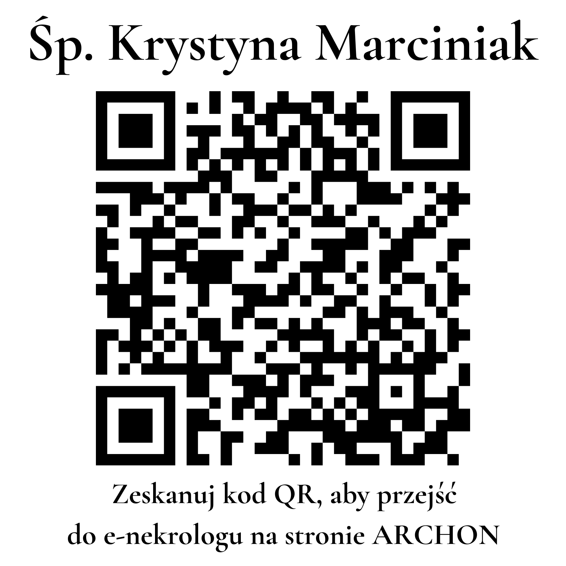 Kod QR do nekrologu Krystyna Marciniak