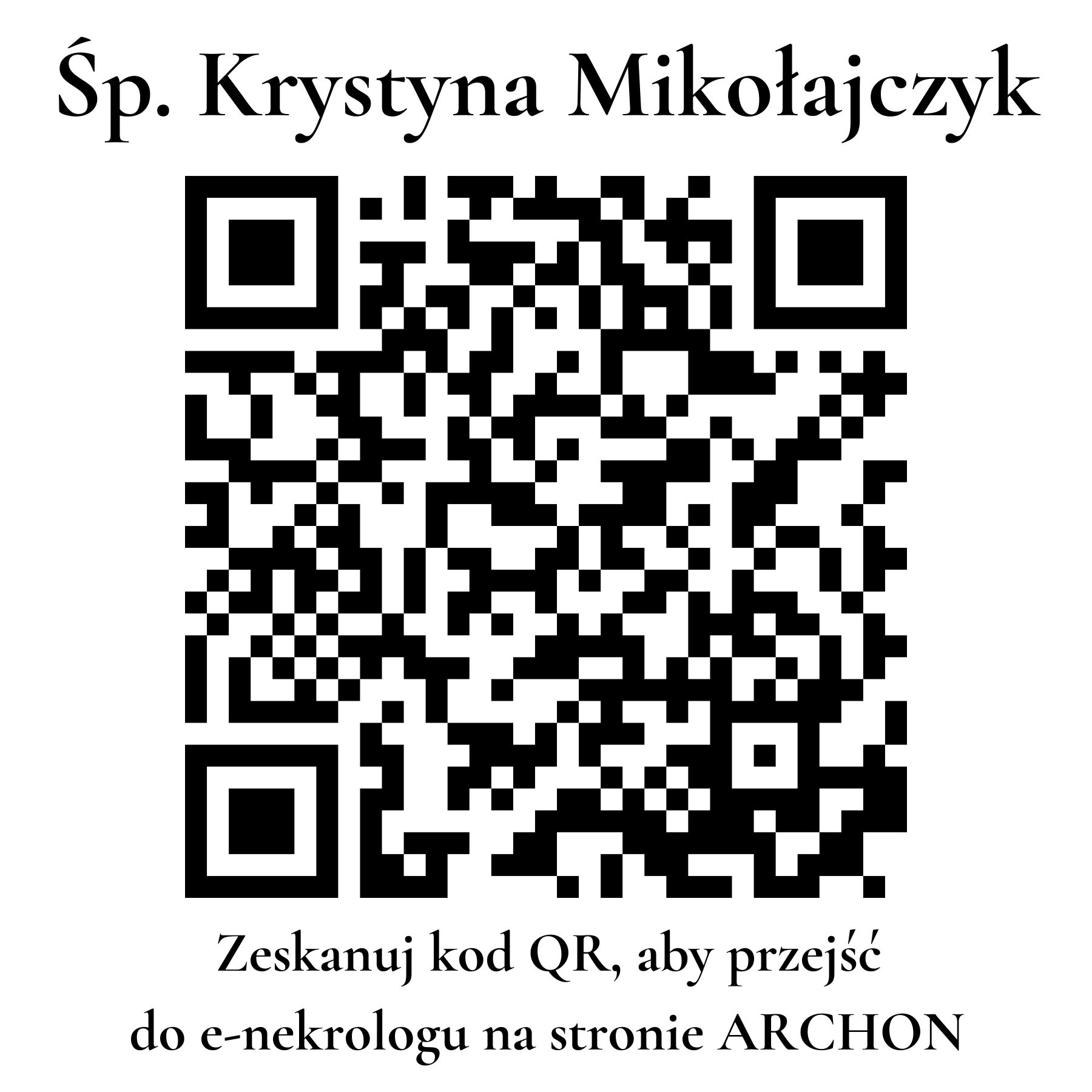 Kod QR do nekrologu Krystyna Mikołajczyk