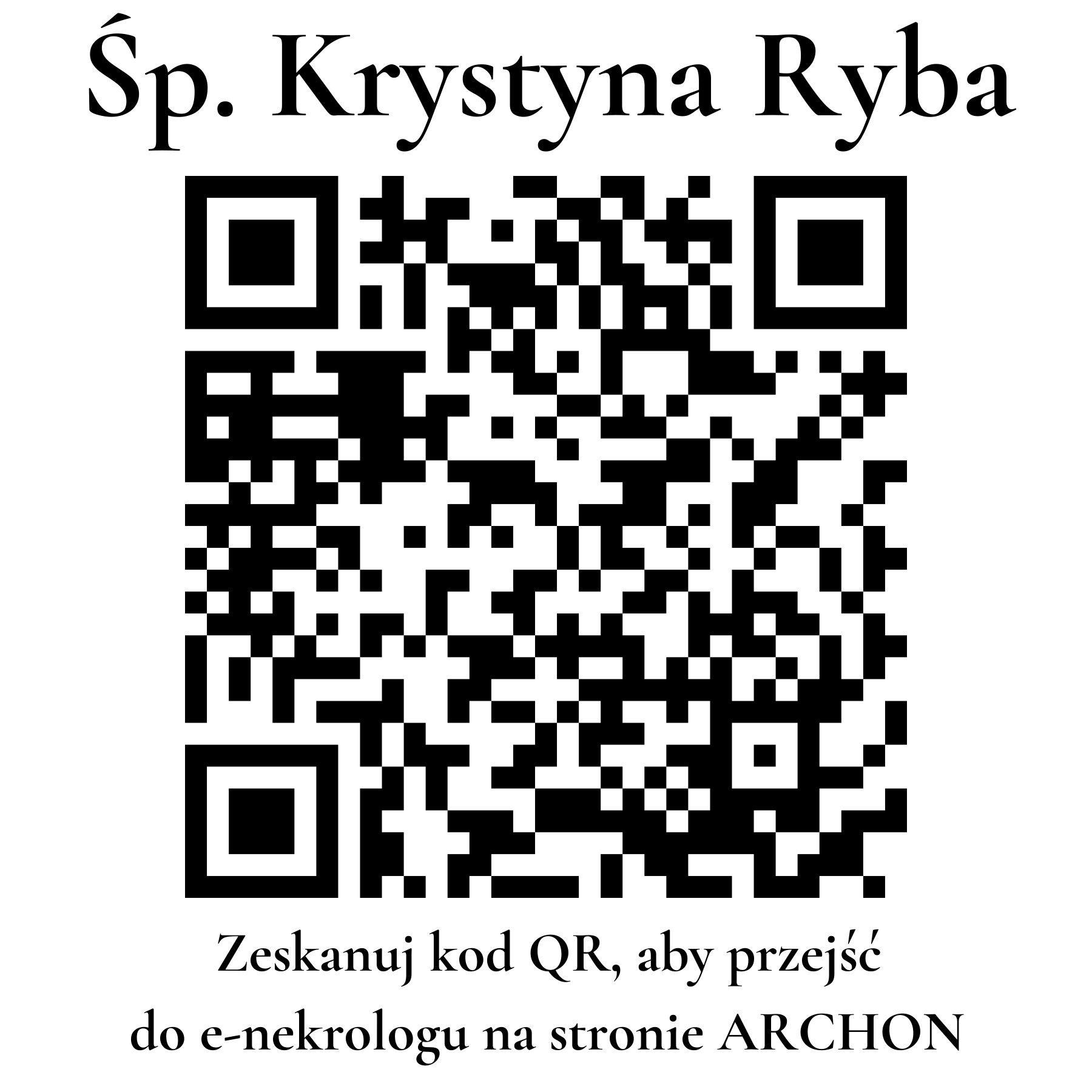 Kod QR do nekrologu Krystyna Ryba Kod QR do nekrologu Krystyna Ryba