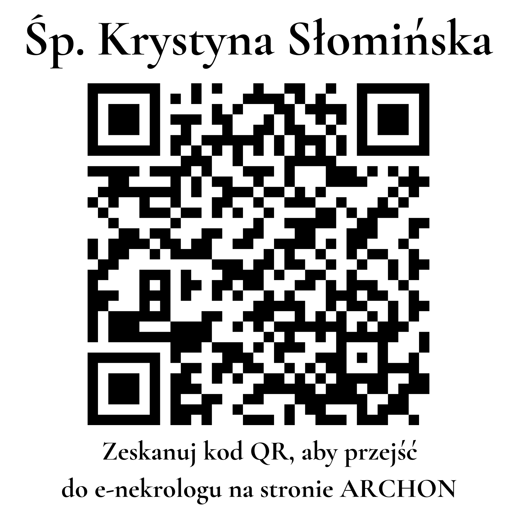 Kod QR do nekrologu Krystyna Słomińska