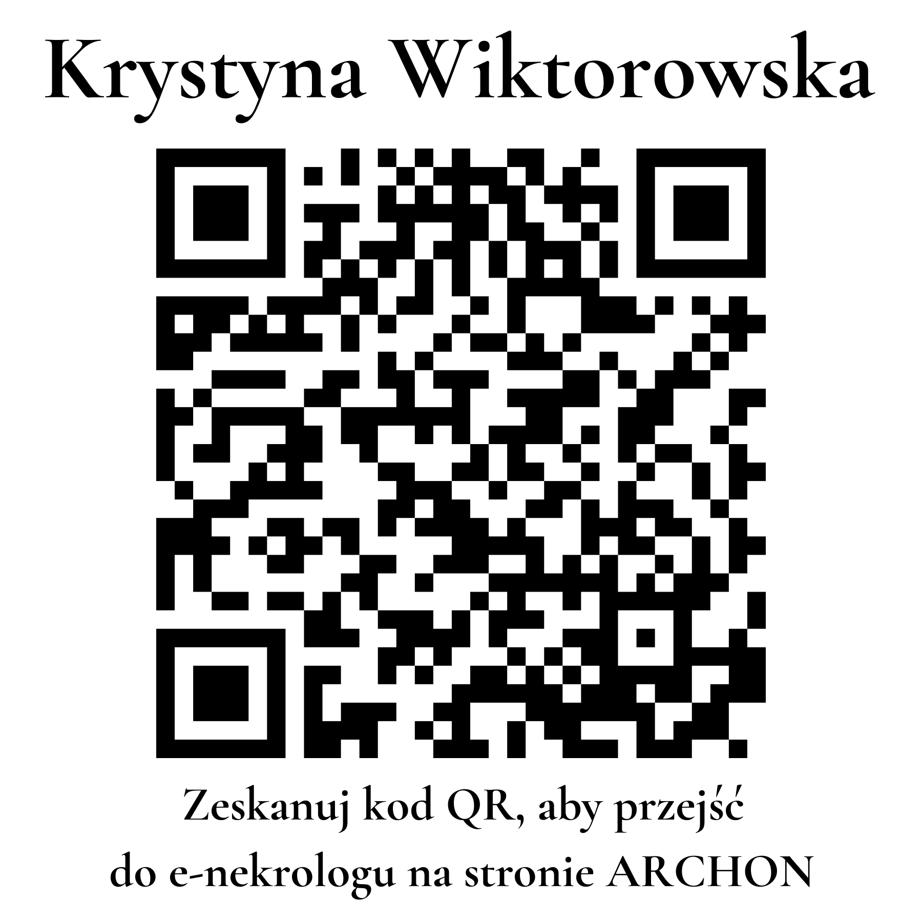 Kod QR do nekrologu Krystyna Wiktorowska
