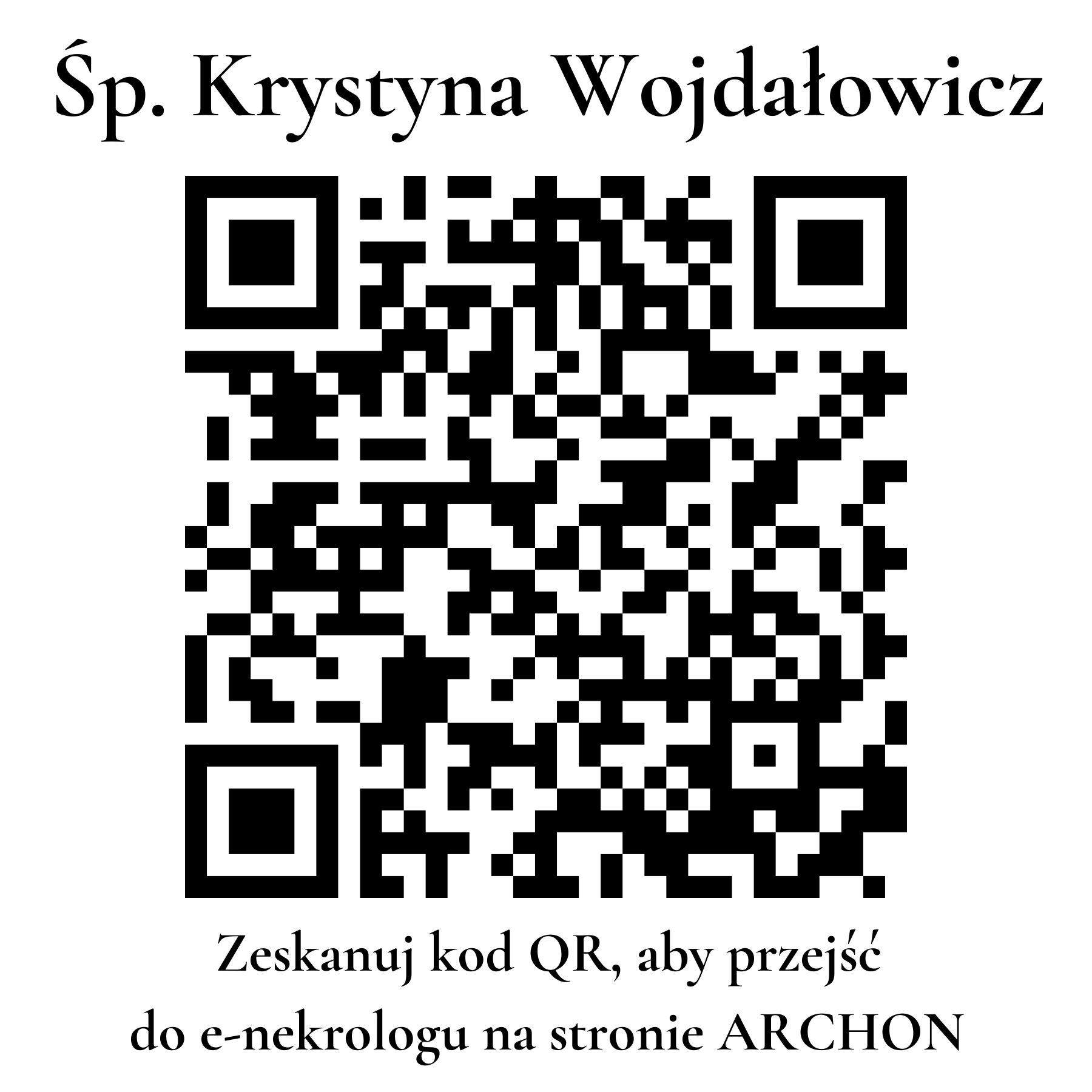 Kod QR do nekrologu Krystyna Wojdałowicz