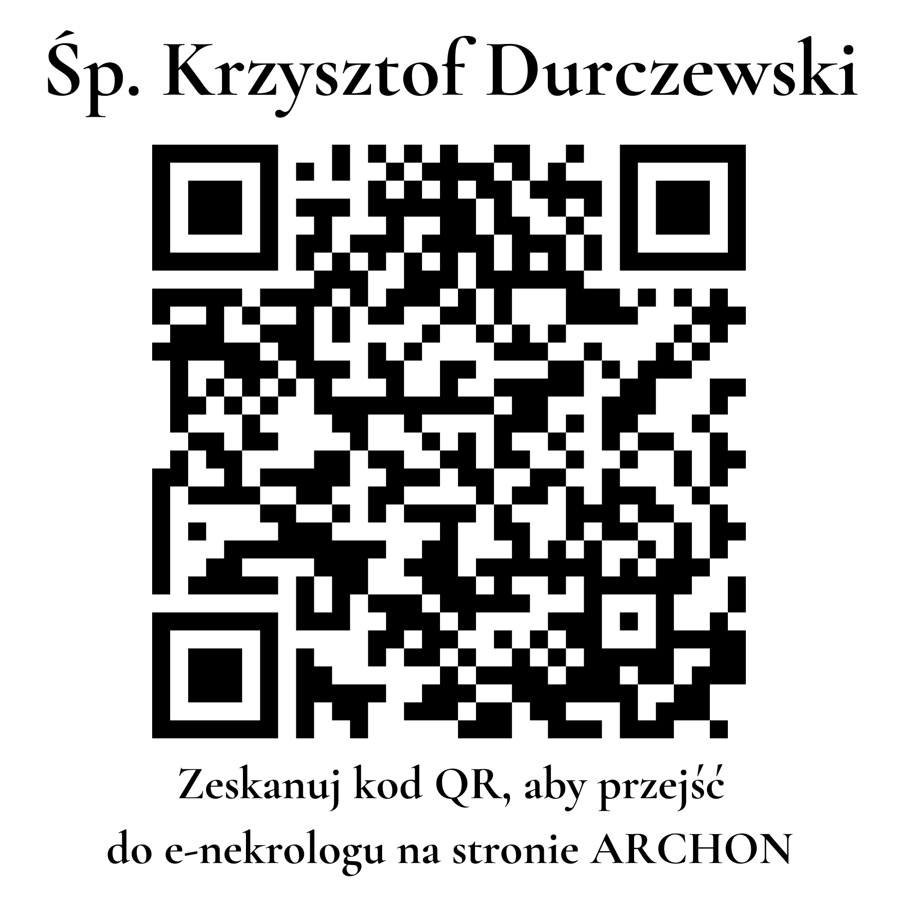 Kod QR do nekrologu Krzysztof Durczewski