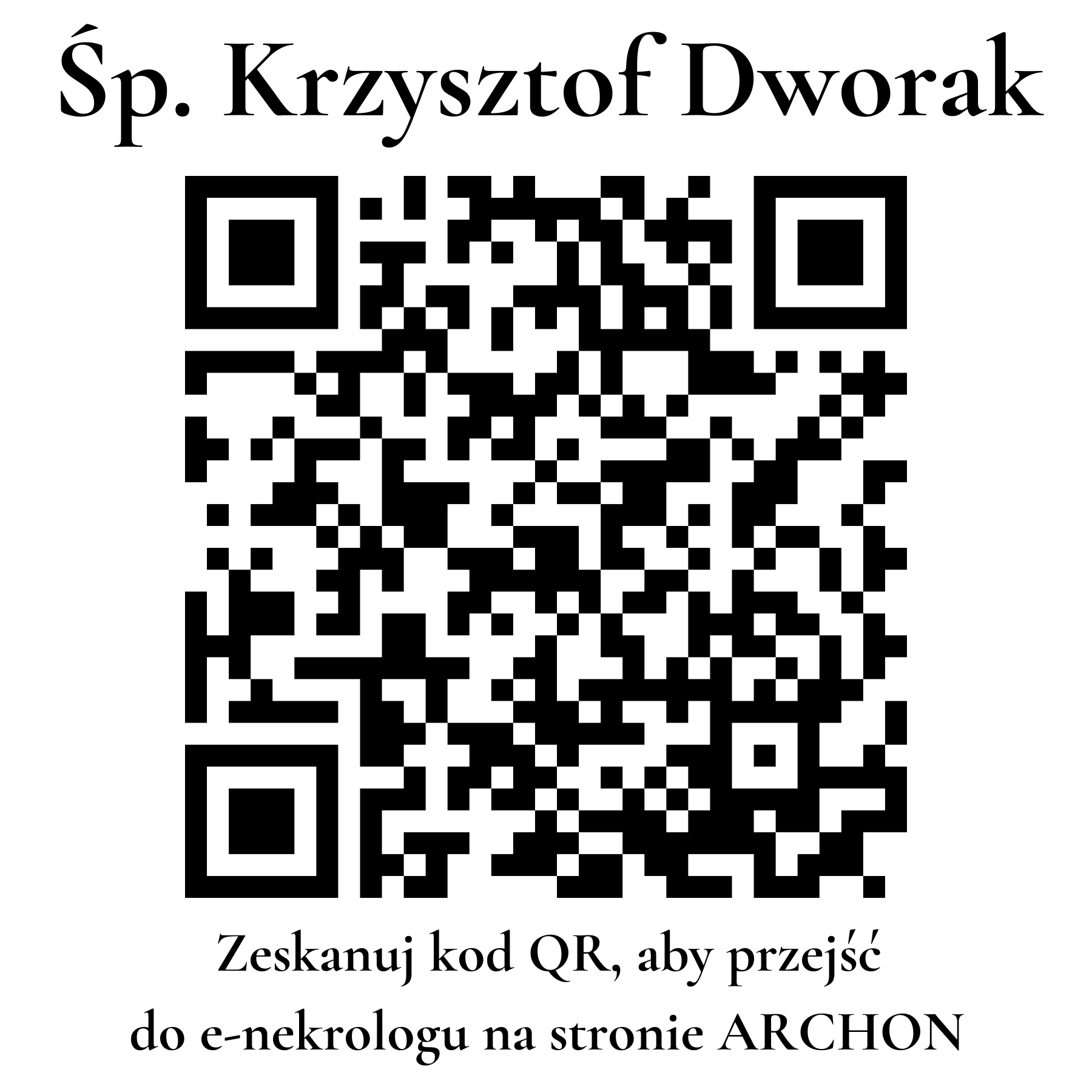 Kod QR do nekrologu Krzysztof Dworak