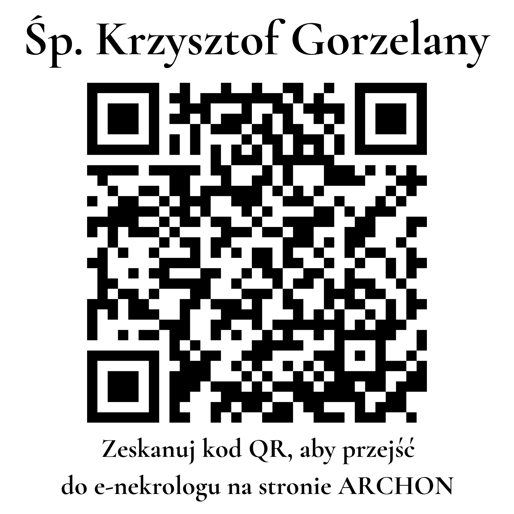 Kod QR do nekrologu Krzysztof Gorzelany