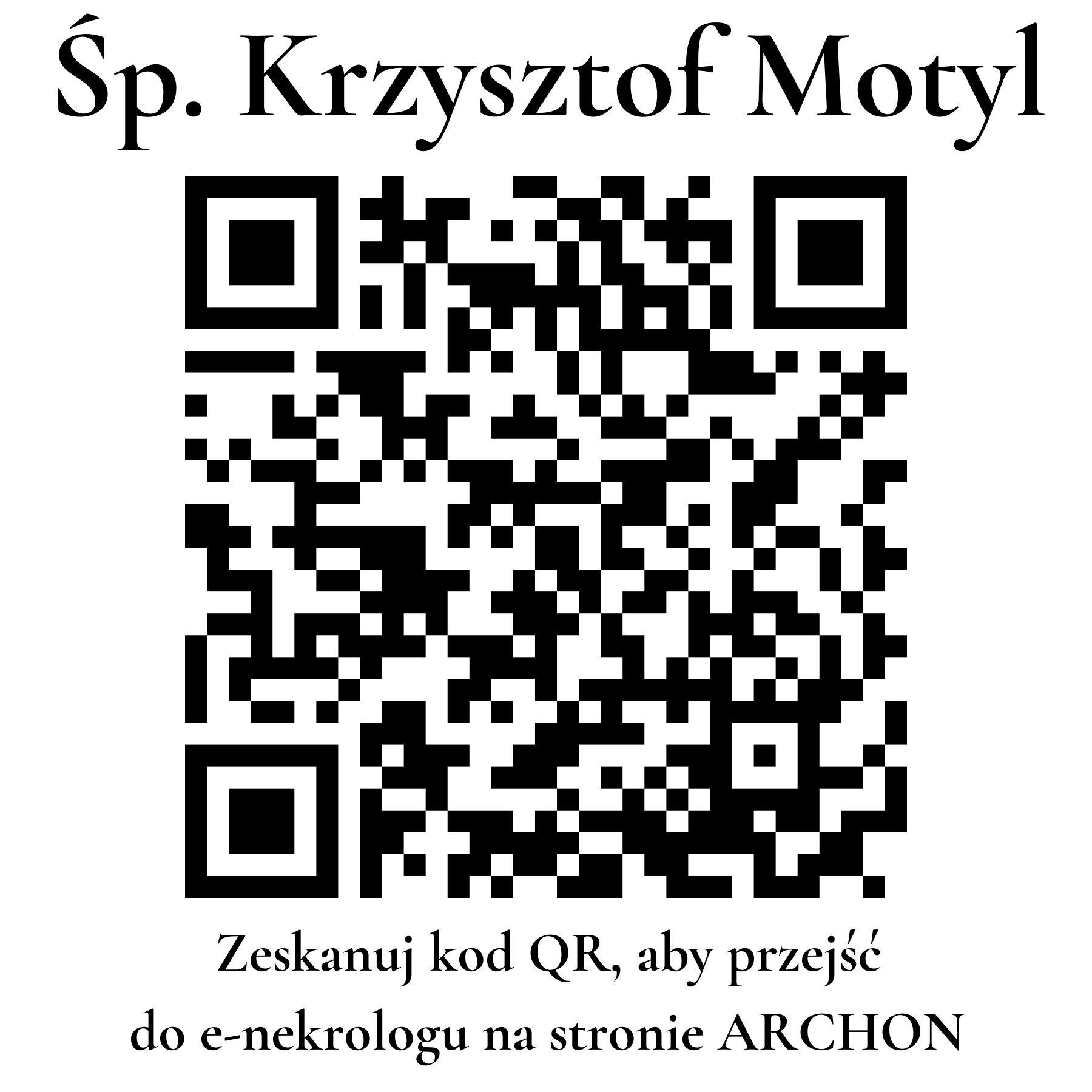 Kod QR do nekrologu Krzysztof Motyl