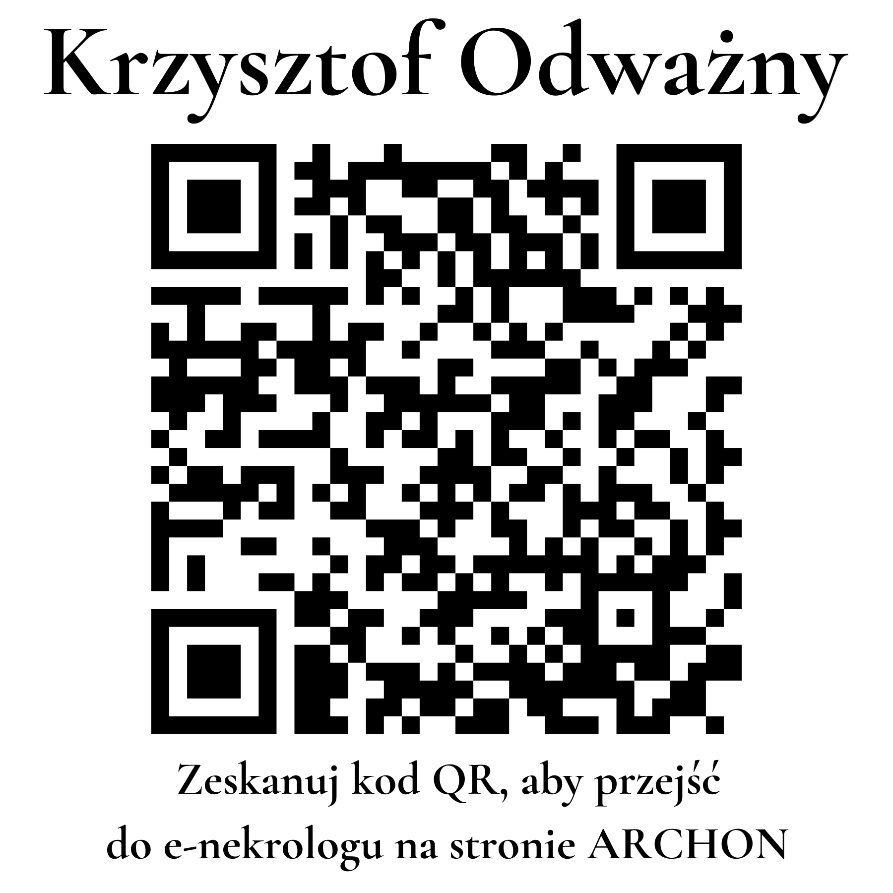 Kod QR do nekrologu Krzysztof Odważny