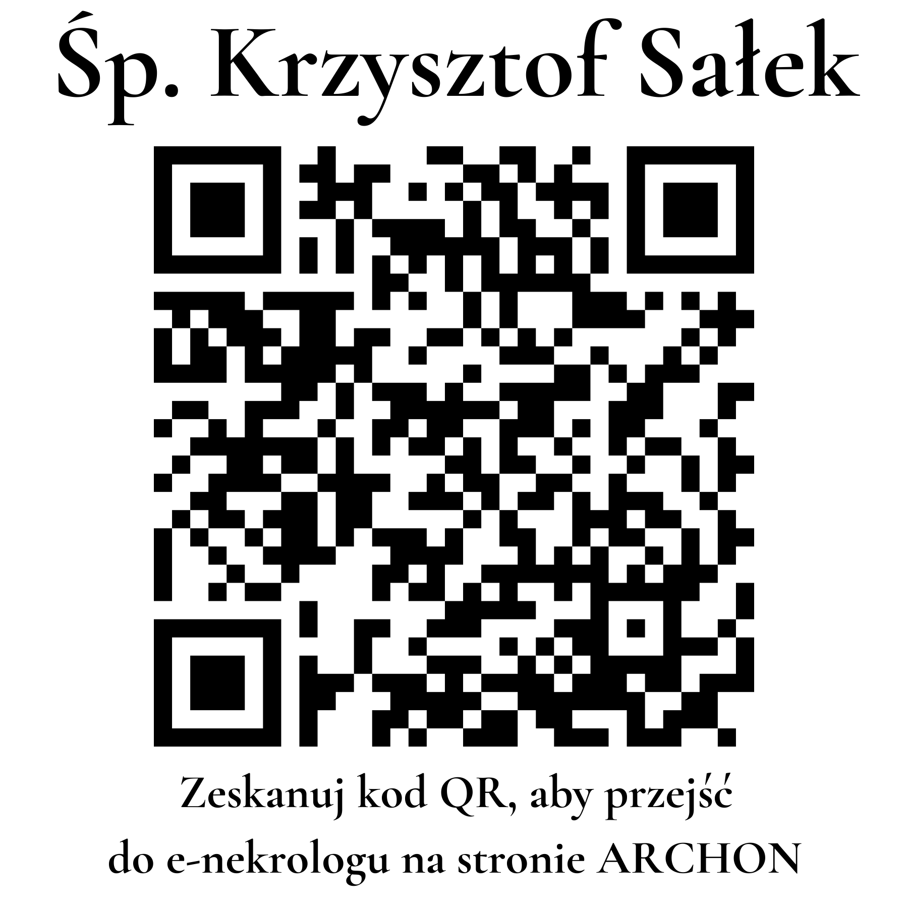Kod QR do nekrologu Krzysztof Sałek Kod QR do nekrologu Krzysztof Sałek