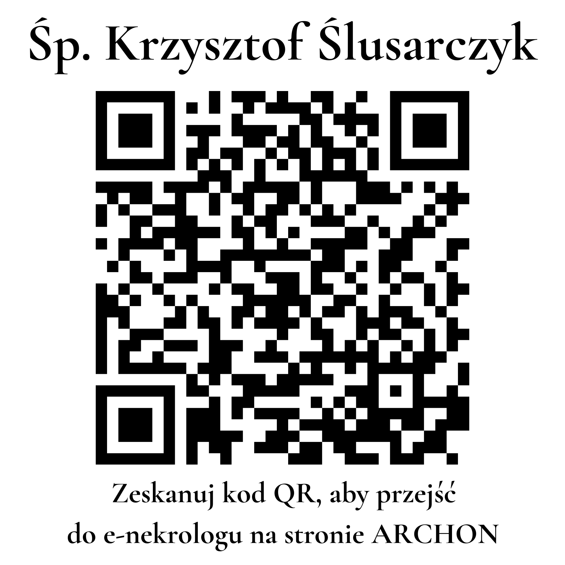 Kod QR do nekrologu Krzysztof Ślusarczyk