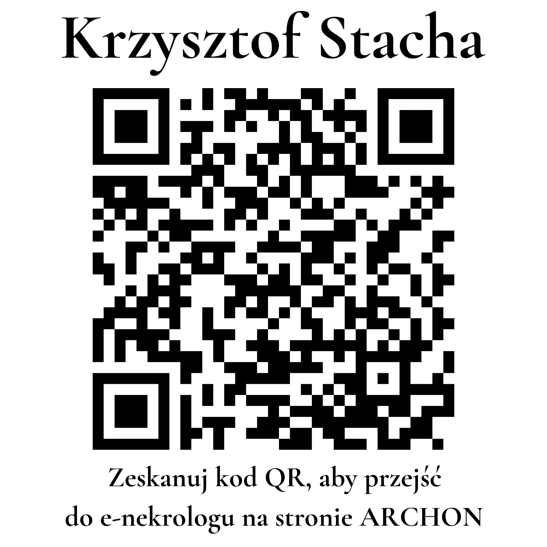 Kod QR do nekrologu Krzysztof Stacha Kod QR do nekrologu Krzysztof Stacha