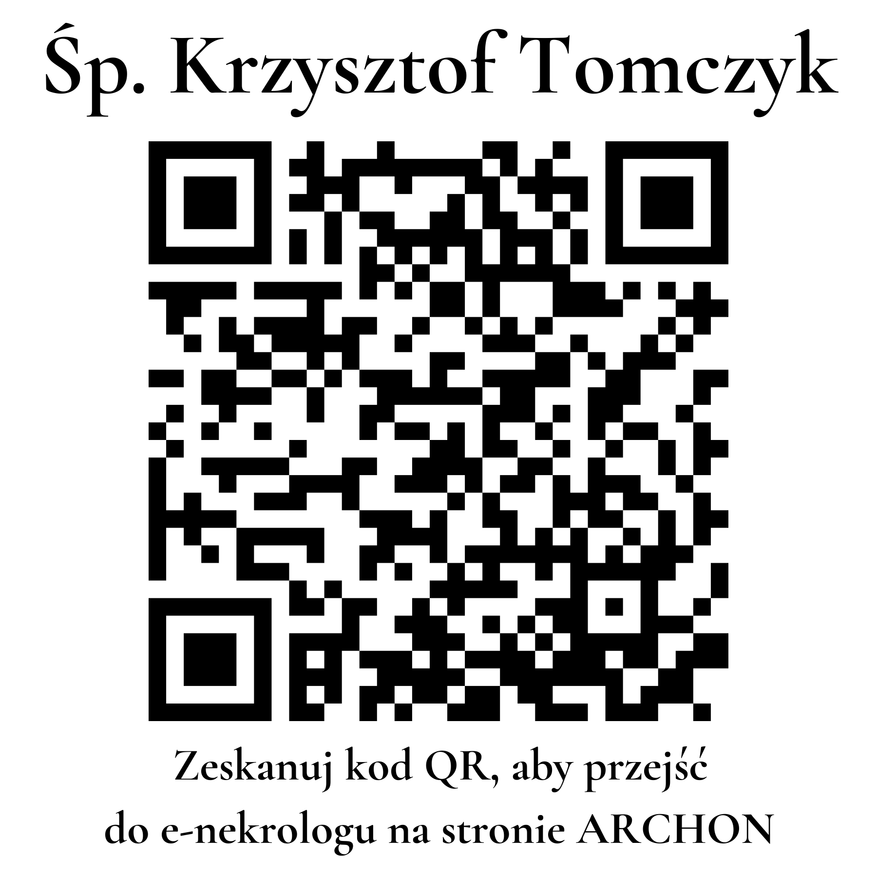 Kod QR do nekrologu Krzysztof Tomczyk