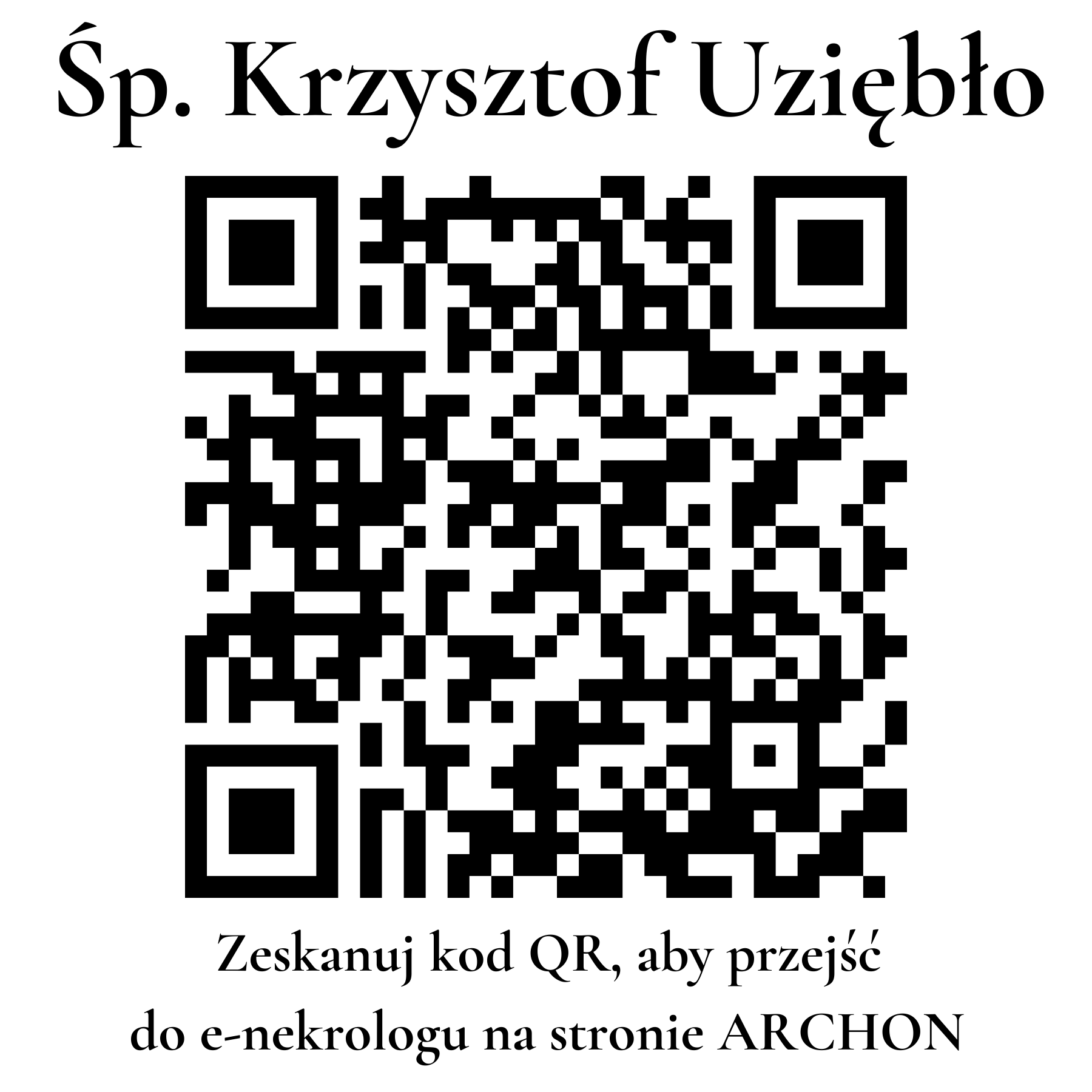 Kod QR do nekrologu Krzysztof Uziębło Kod QR do nekrologu Krzysztof Uziębło