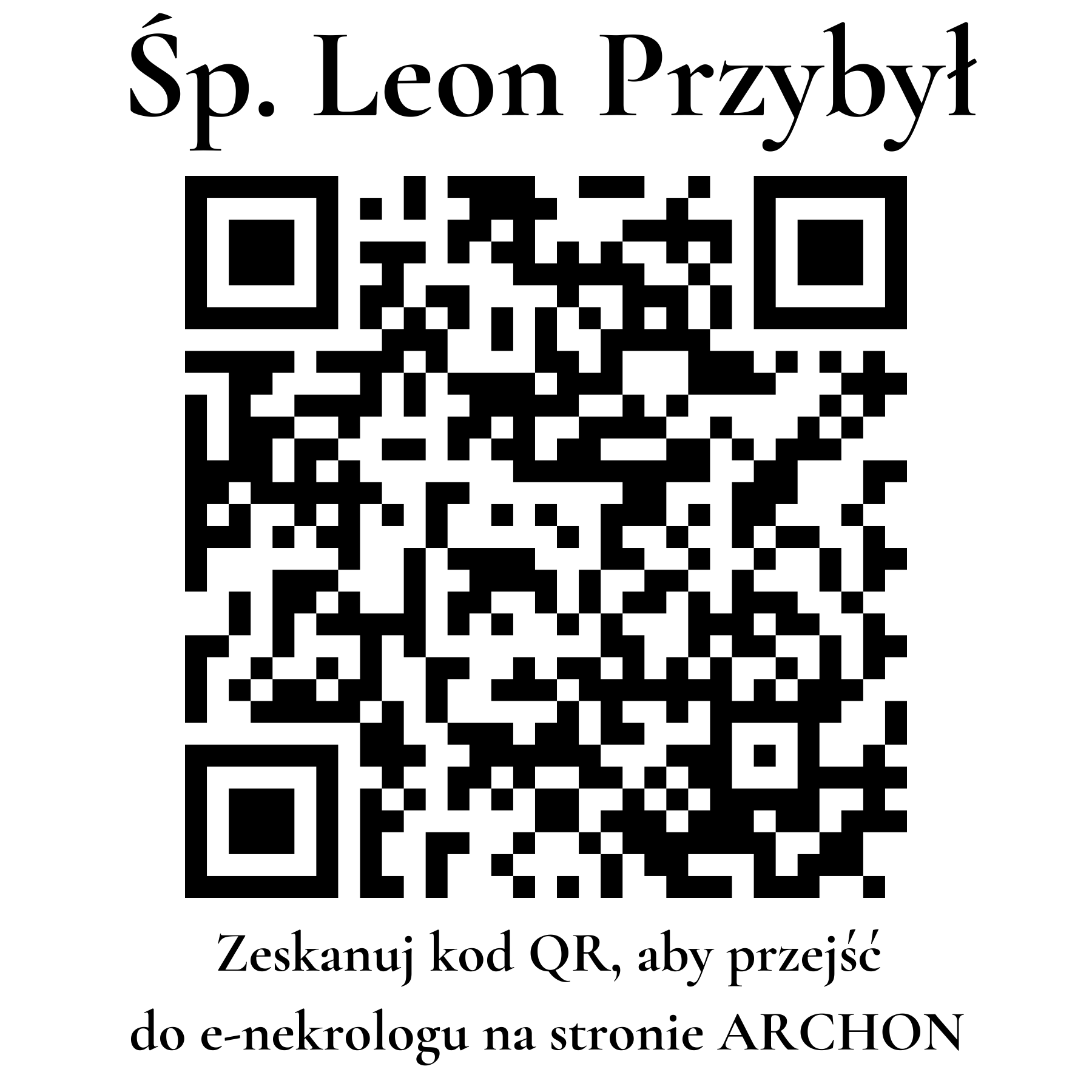 Kod QR do nekrologu Leon Przybył