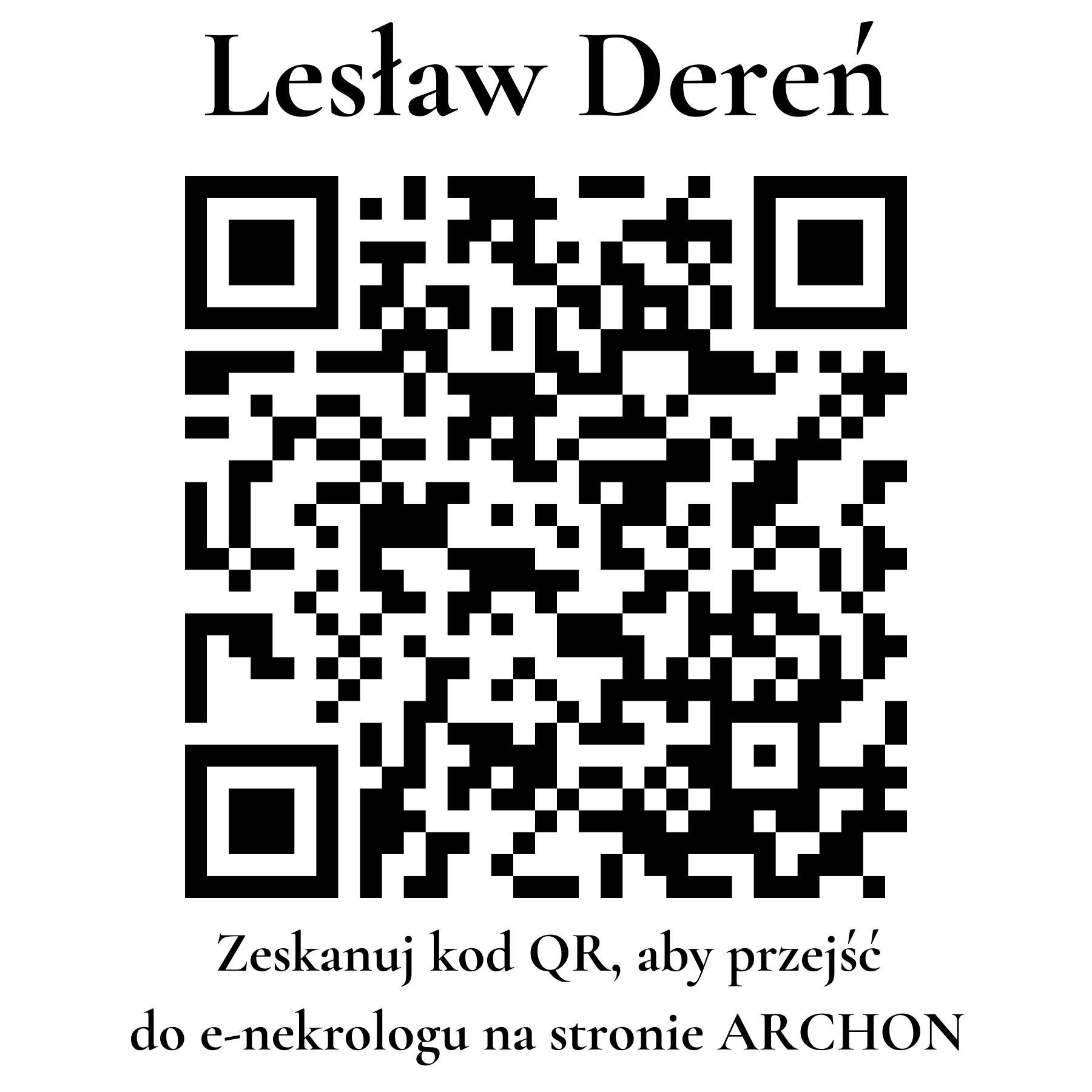 Kod QR do nekrologu Lesław Dereń