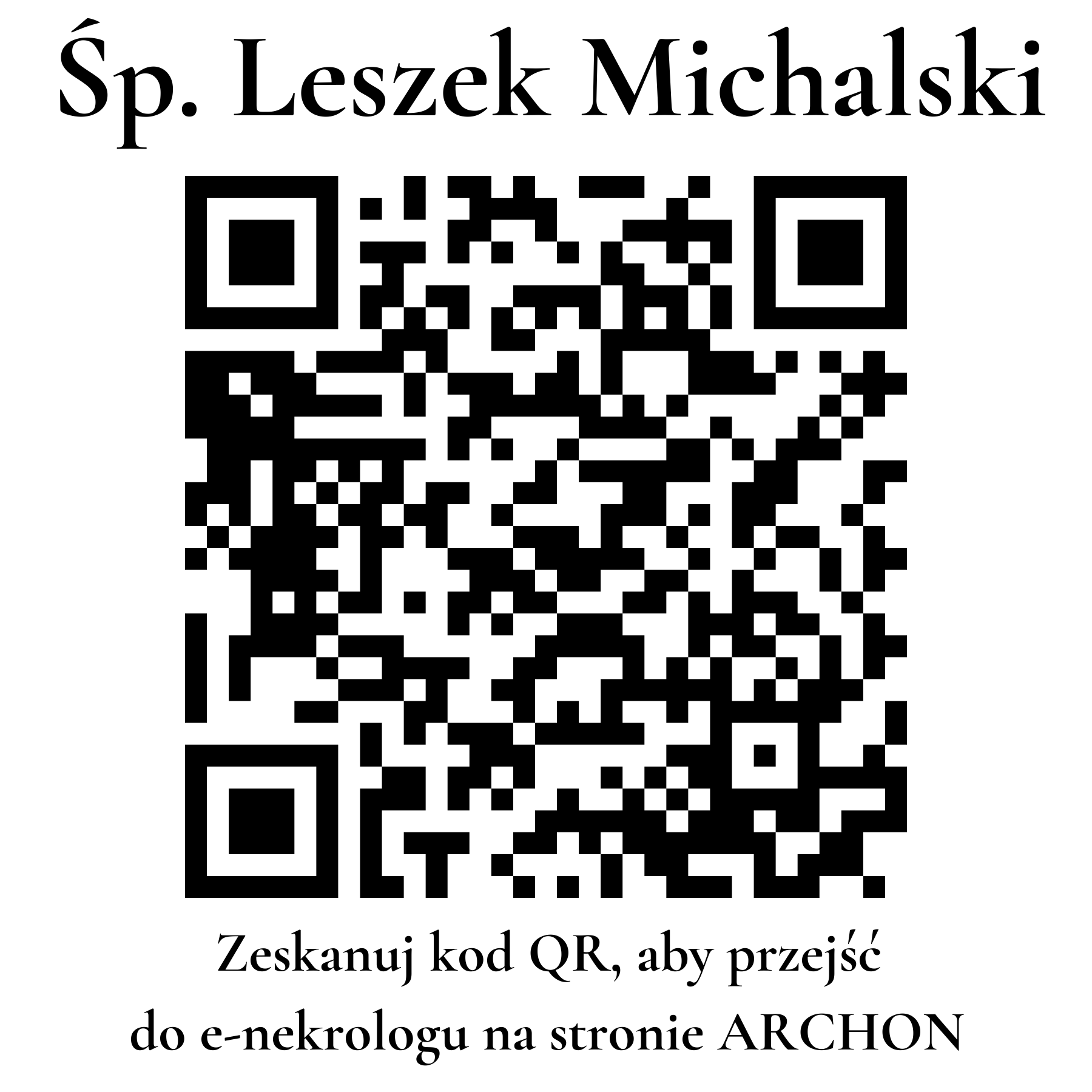 Kod QR do nekrologu Leszek Michalski