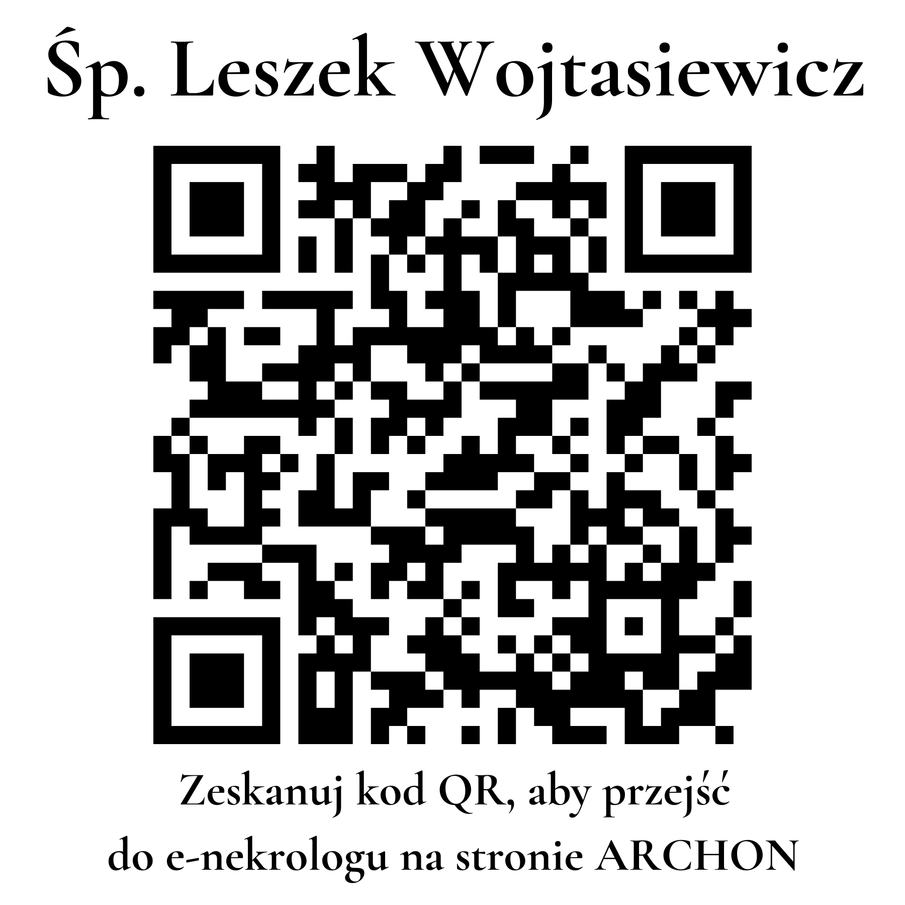 Kod QR do nekrologu Leszek Wojtasiewicz