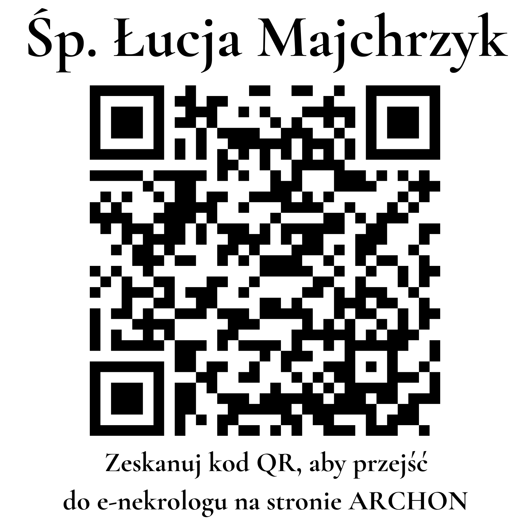 Kod QR do nekrologu Łucja Majchrzyk