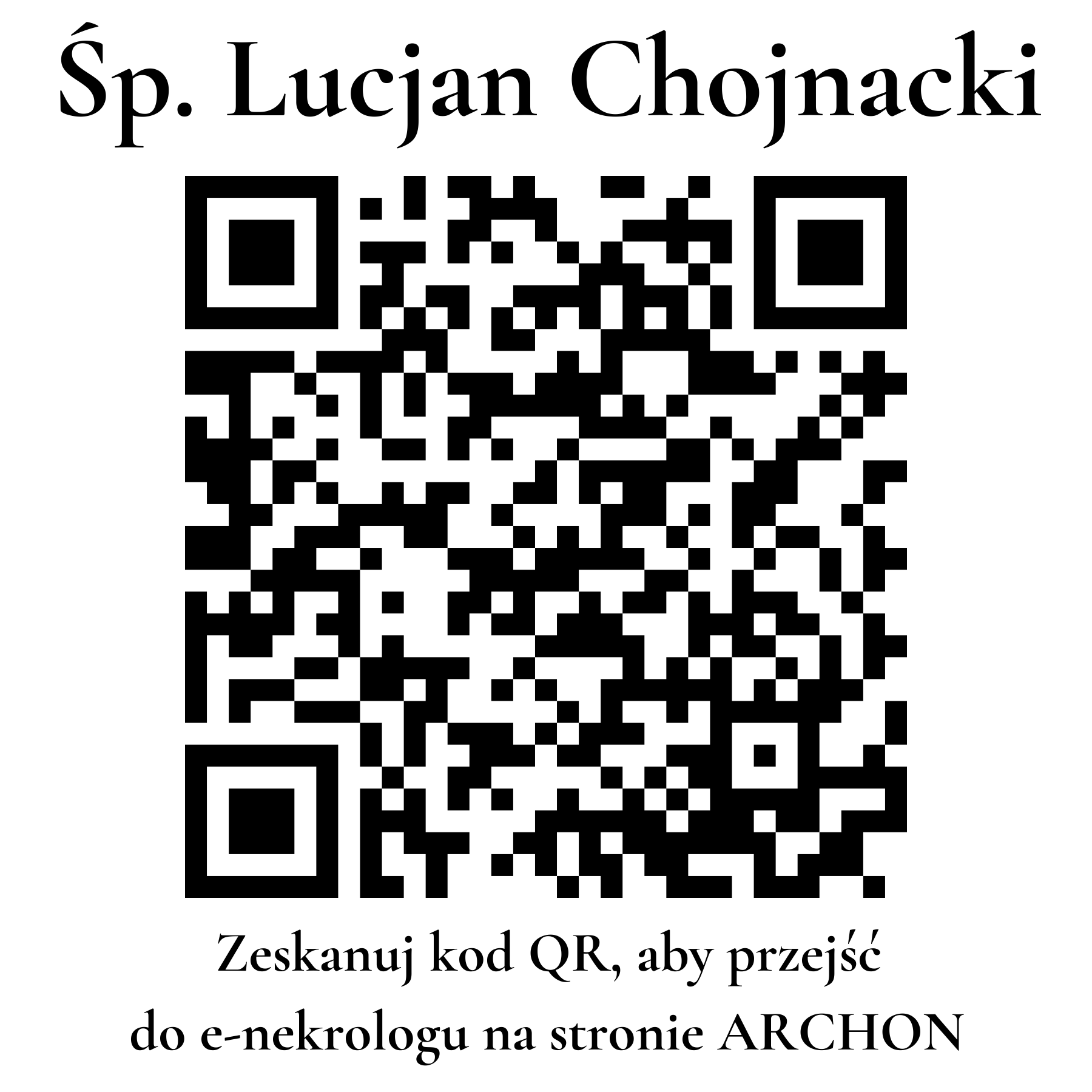 Kod QR do nekrologu Lucjan Chojnacki