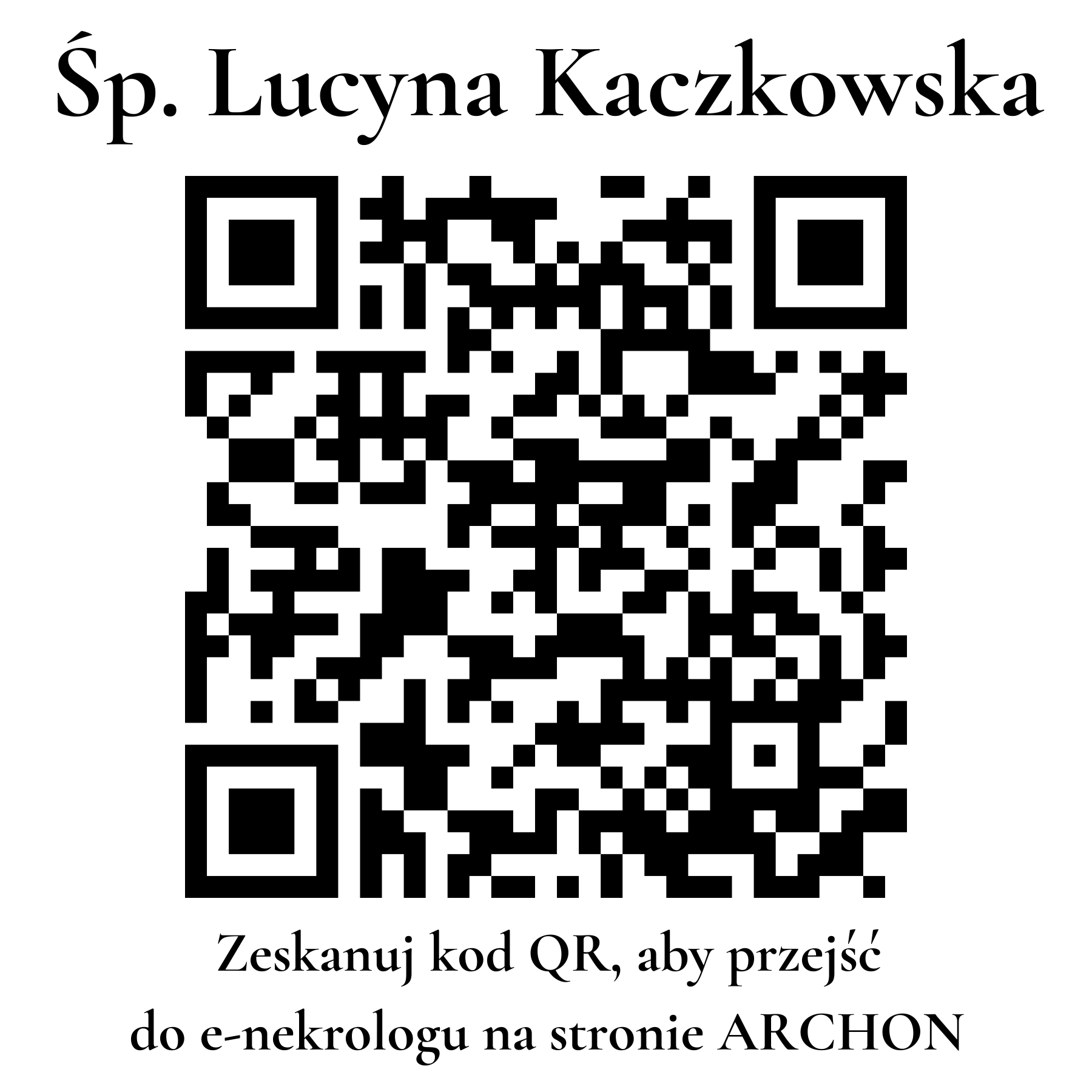 Kod QR do nekrologu Lucyna Kaczkowska