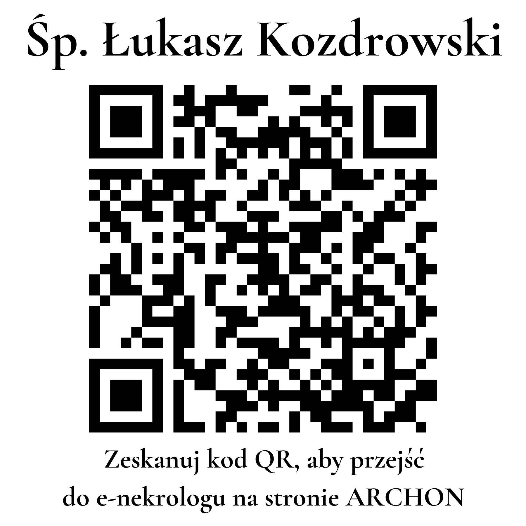 Kod QR do nekrologu Łukasz Kozdrowski
