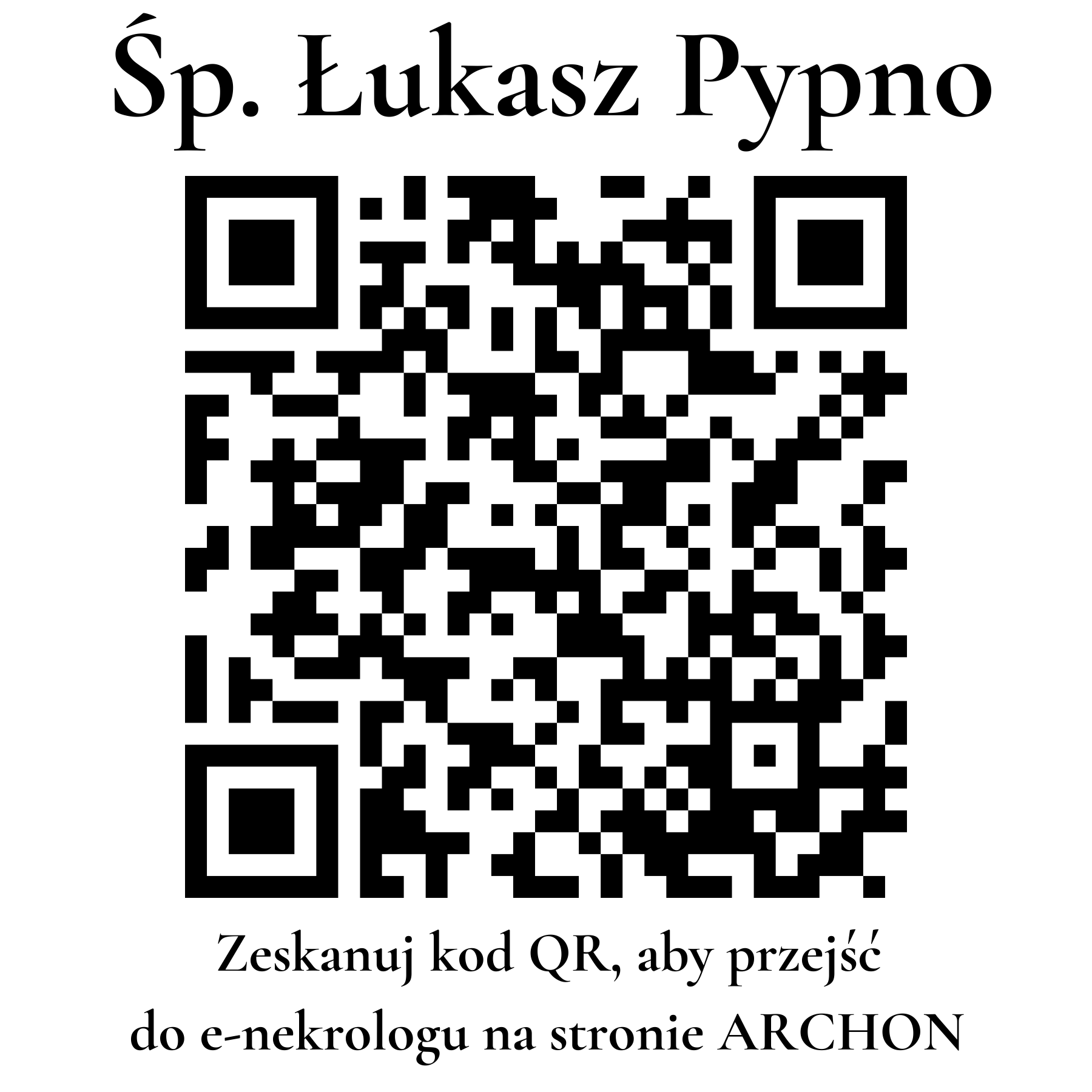 Kod QR do nekrologu Łukasz Pypno