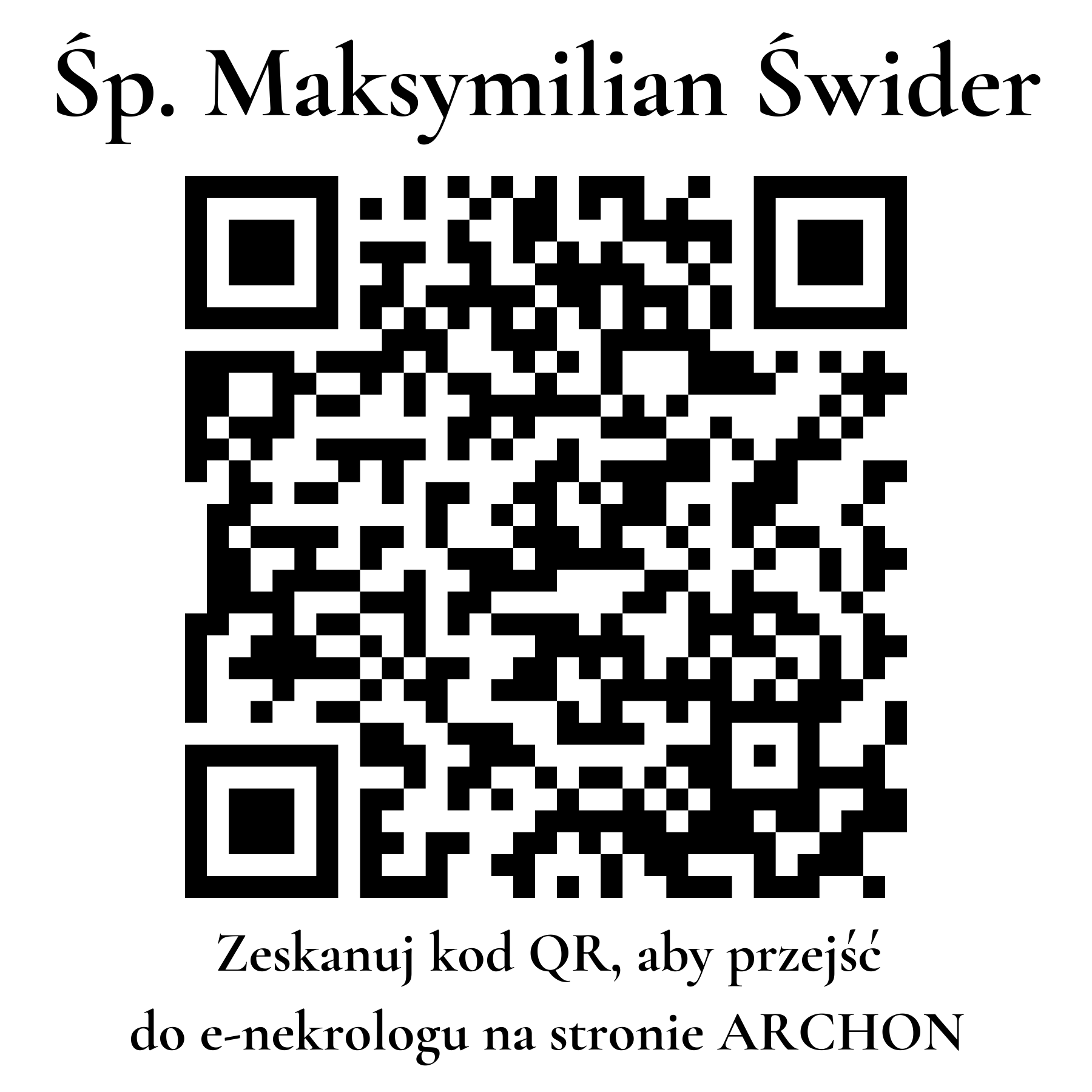Kod QR do nekrologu Maksymilian Świder